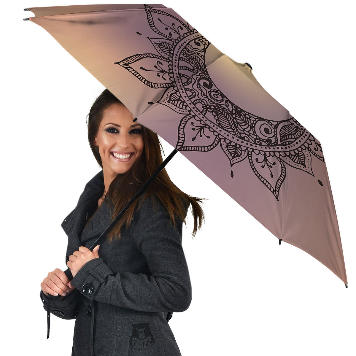 Moon And Bohemian Sun Print Umbrella-grizzshop