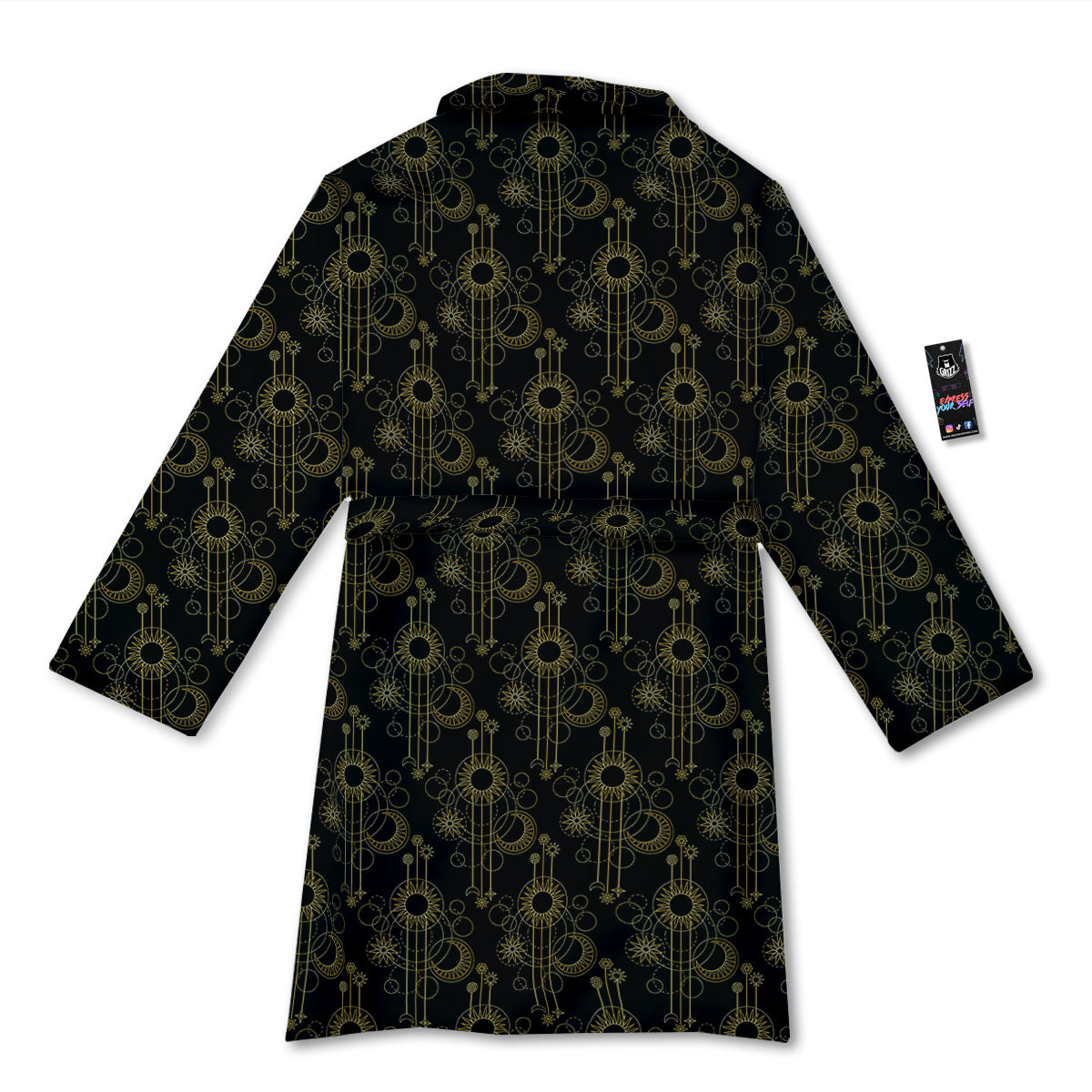 Moon And Boho Sun Print Pattern Bathrobe-grizzshop
