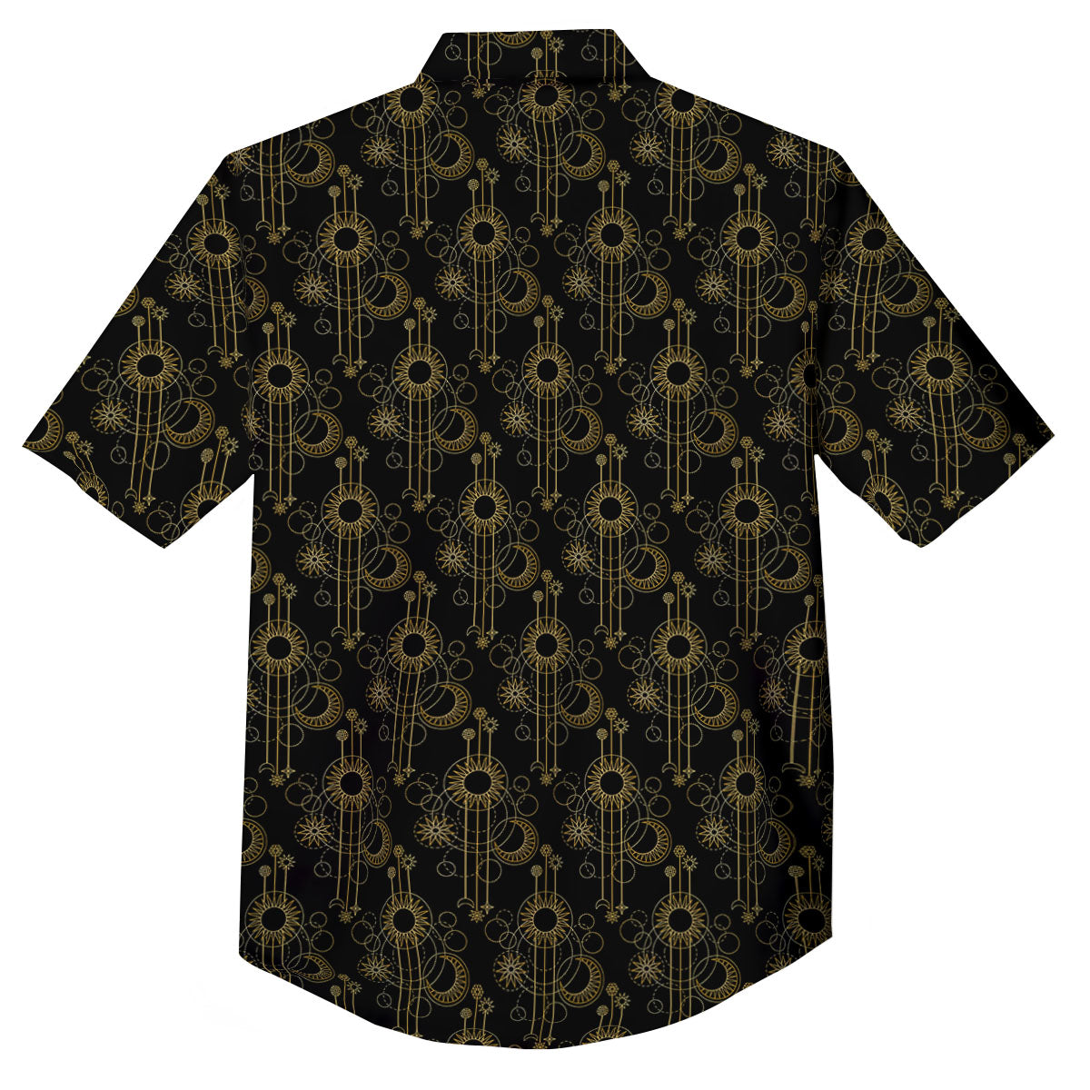 Moon And Boho Sun Print Pattern Button Up Shirt-grizzshop