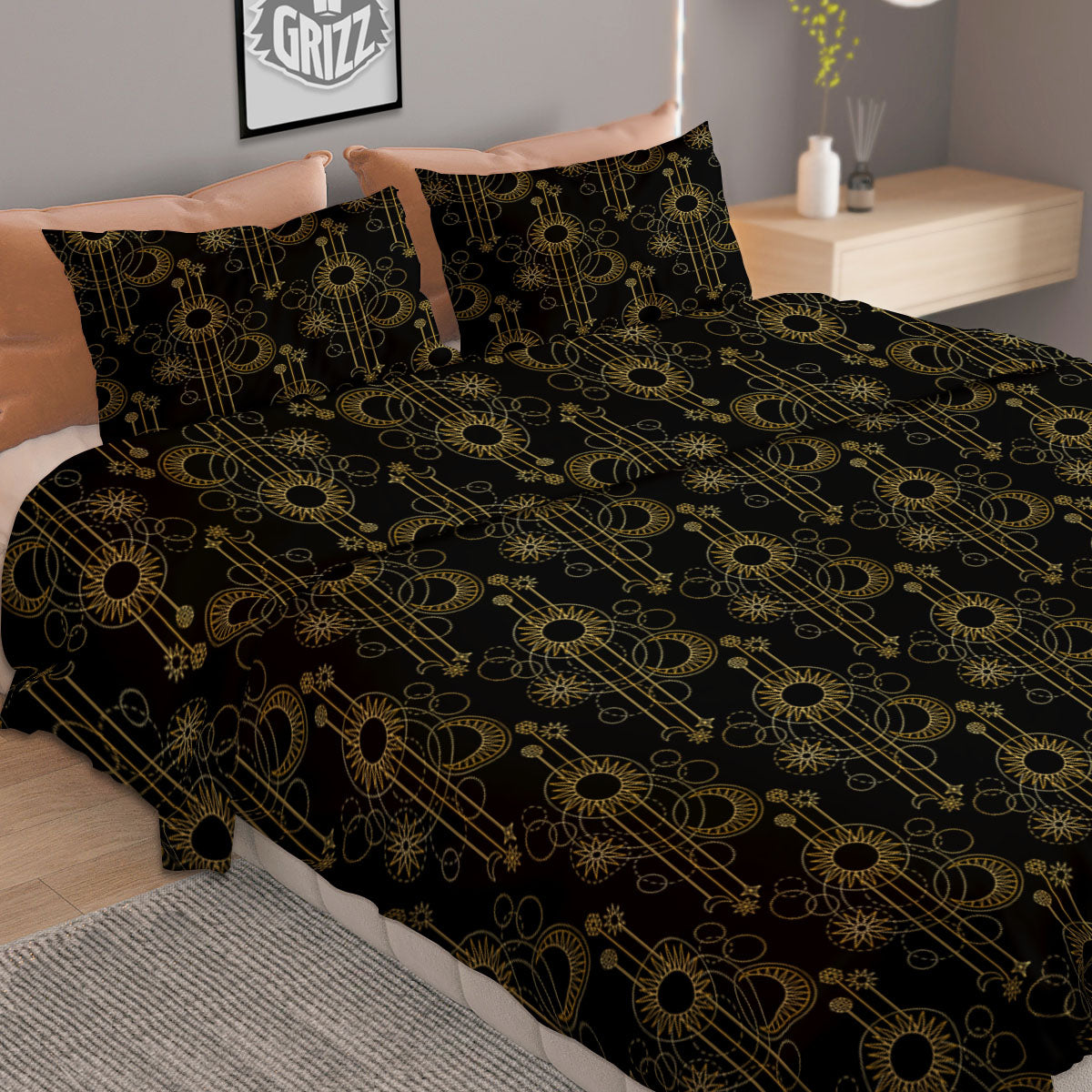 Marble Grey Print Duvet Cover Bedding Set