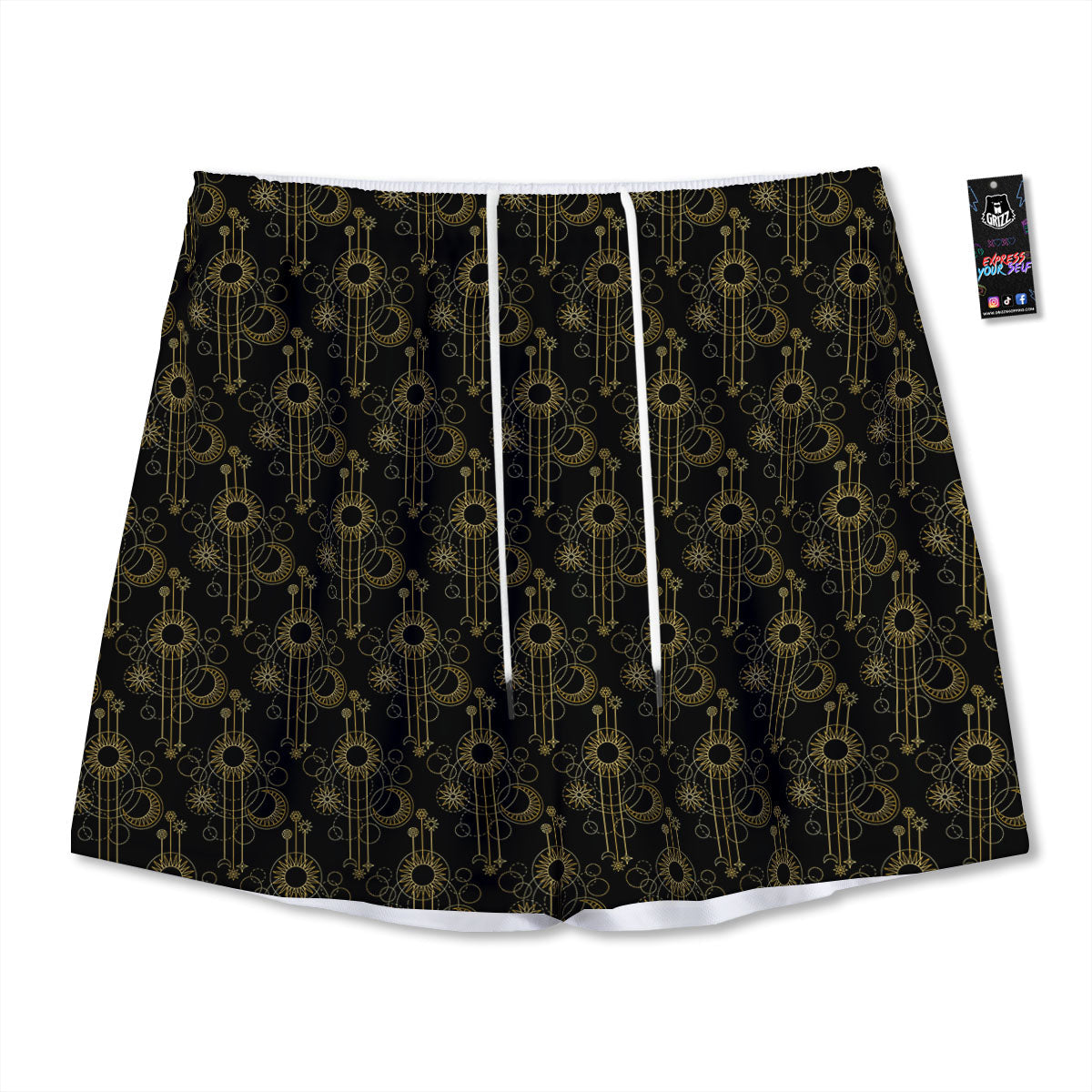 Marble Grey Print Mesh Shorts