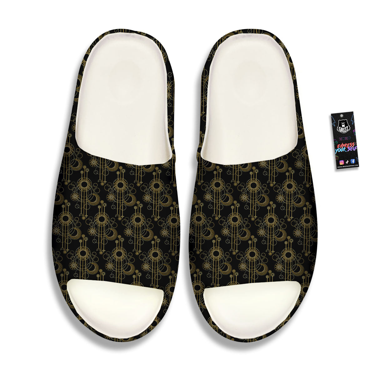 Moon And Boho Sun Print Pattern Sandals-grizzshop