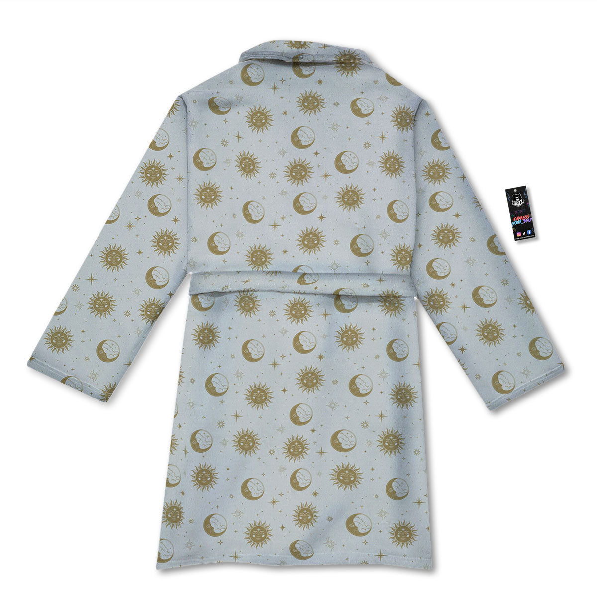Moon And Gold Sun Print Pattern Bathrobe-grizzshop