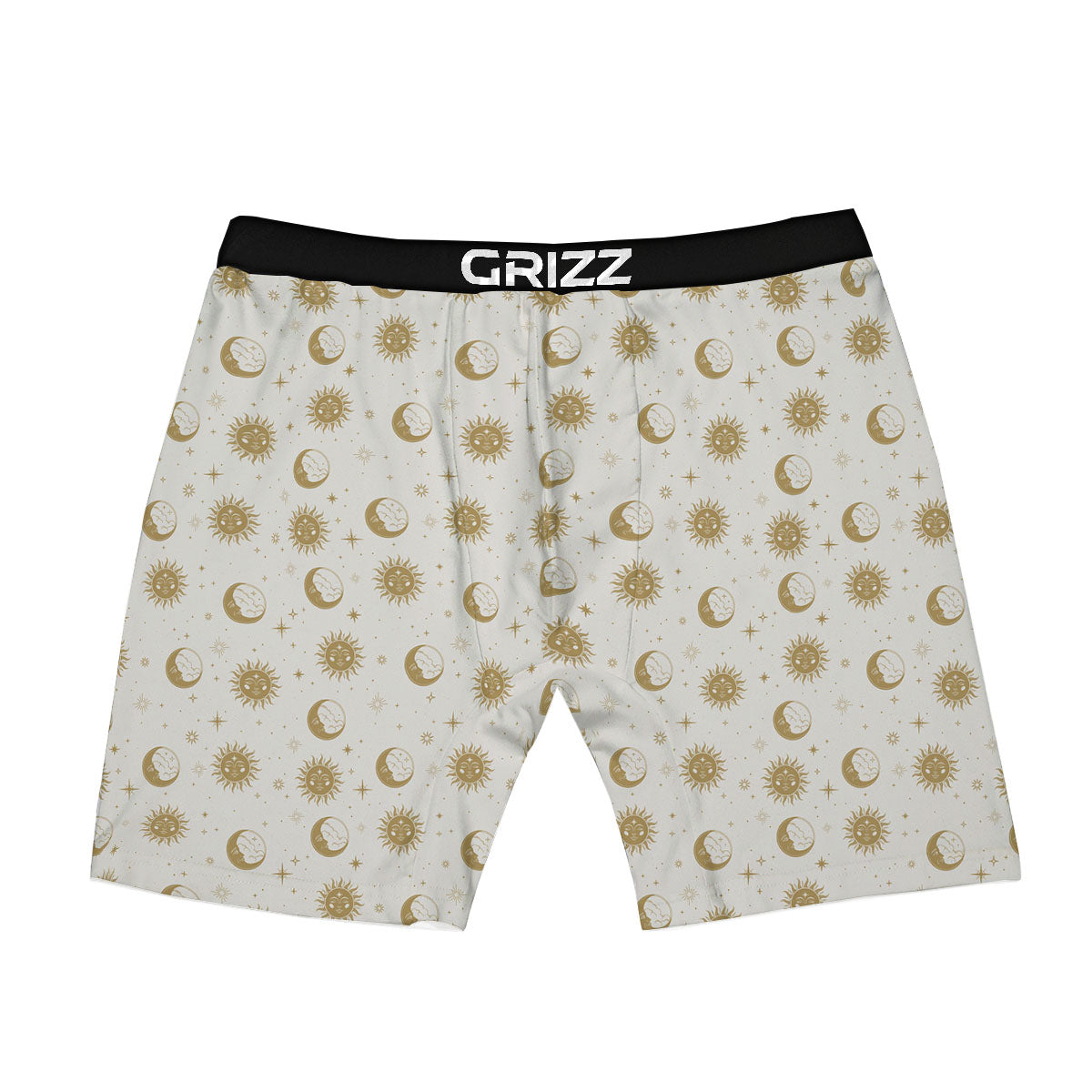 Moon And Gold Sun Print Pattern Boxer Briefs-grizzshop