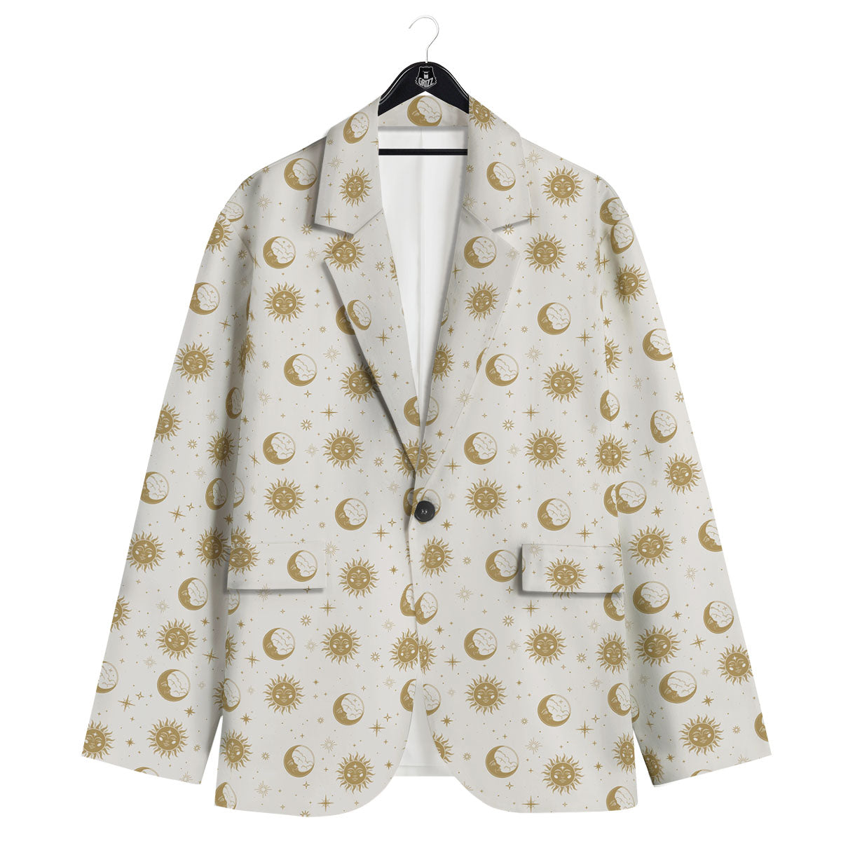 Moon And Gold Sun Print Pattern Men's Sport Coat-grizzshop