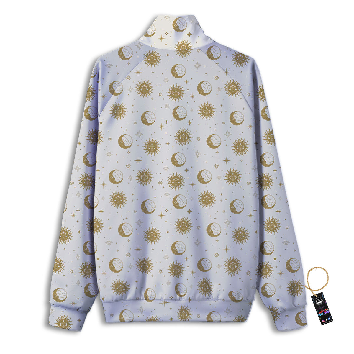 Moon And Gold Sun Print Pattern Track Jacket-grizzshop