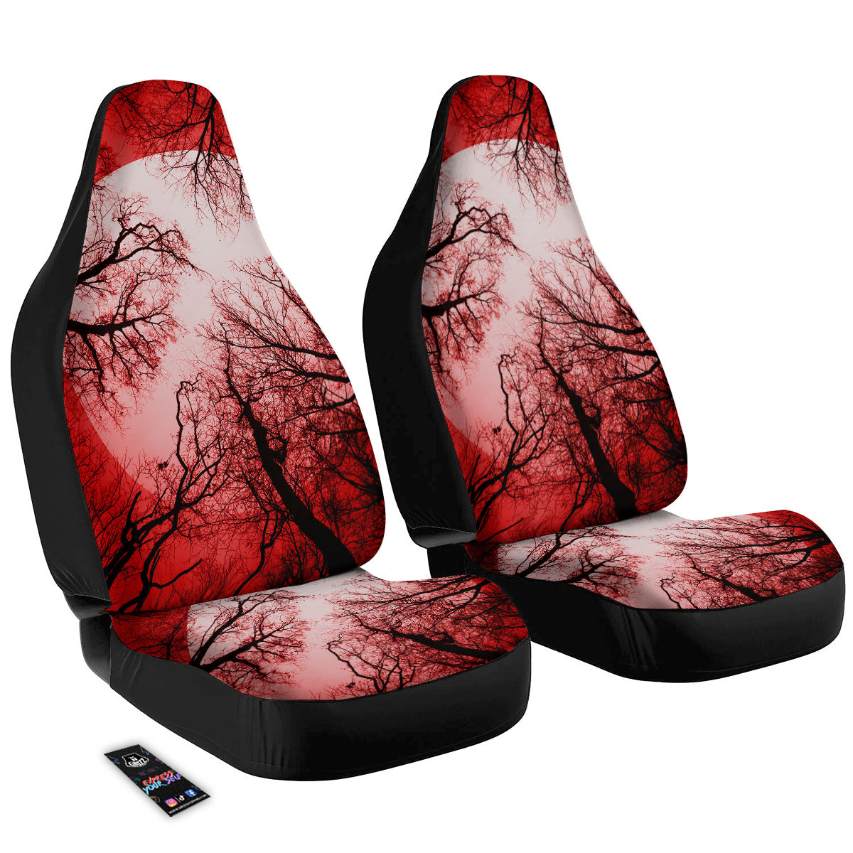 Moon And Horror Forest Print Car Seat Covers-grizzshop