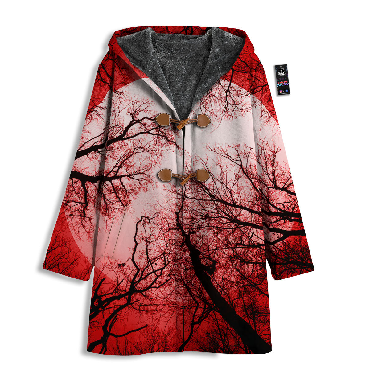 Moon And Horror Forest Print Men's Windbreaker Jacket-grizzshop