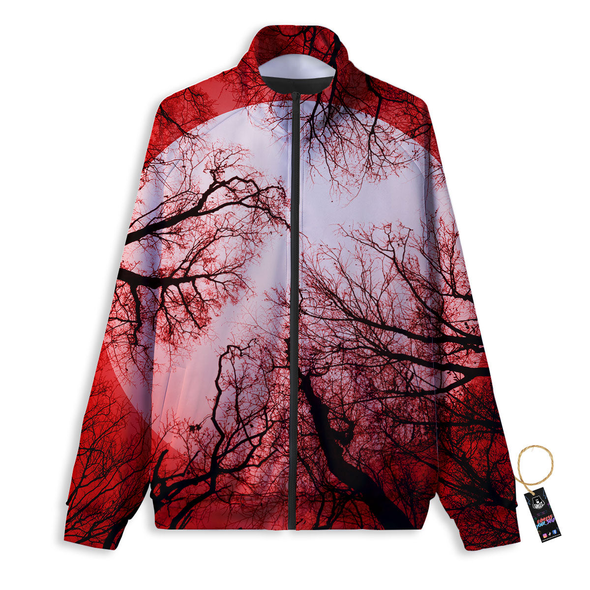 Moon And Horror Forest Print Track Jacket-grizzshop