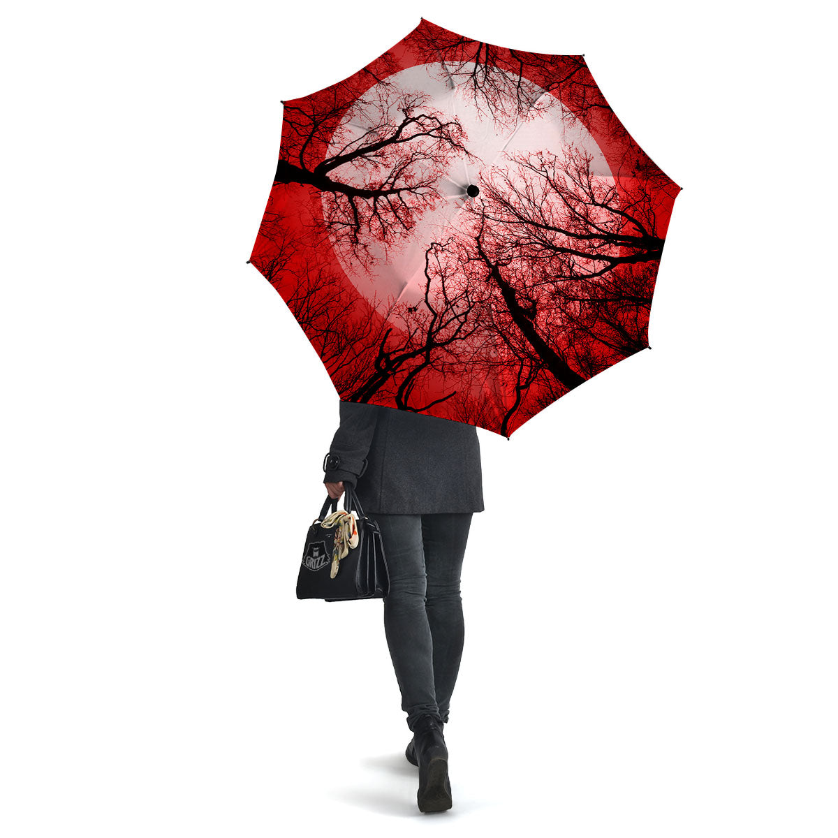 Moon And Horror Forest Print Umbrella-grizzshop