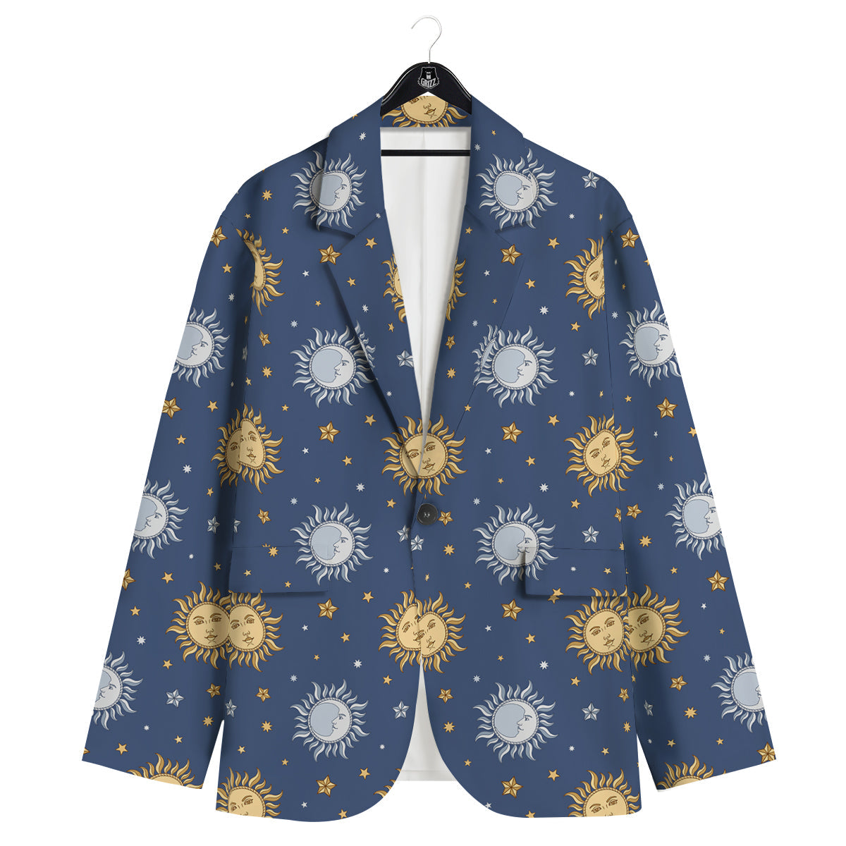 Moon And Vintage Sun Print Pattern Men's Sport Coat-grizzshop