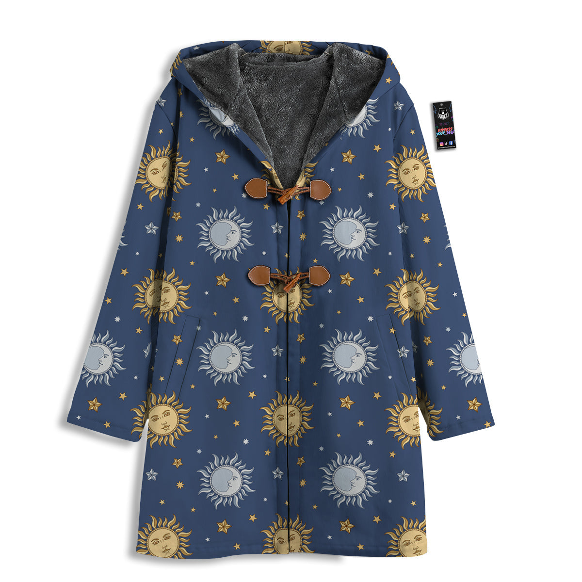 Moon And Vintage Sun Print Pattern Men's Windbreaker Jacket-grizzshop