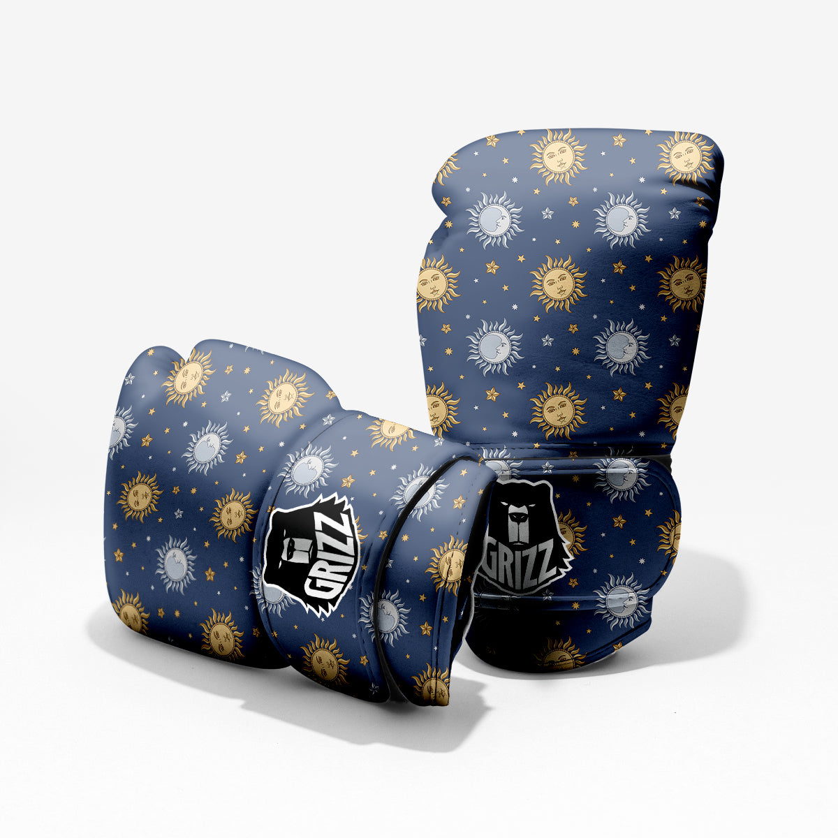 Moon And Vintage Sun Print Pattern Pro Boxing Glove
