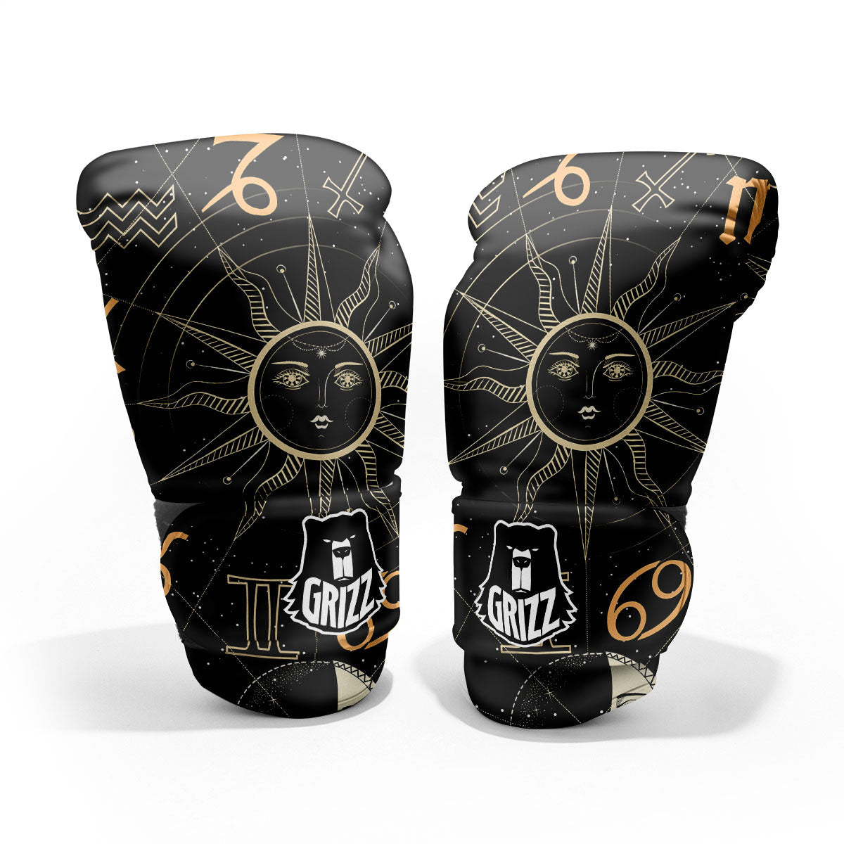 Moon And Vintage Sun Print Pro Boxing Glove