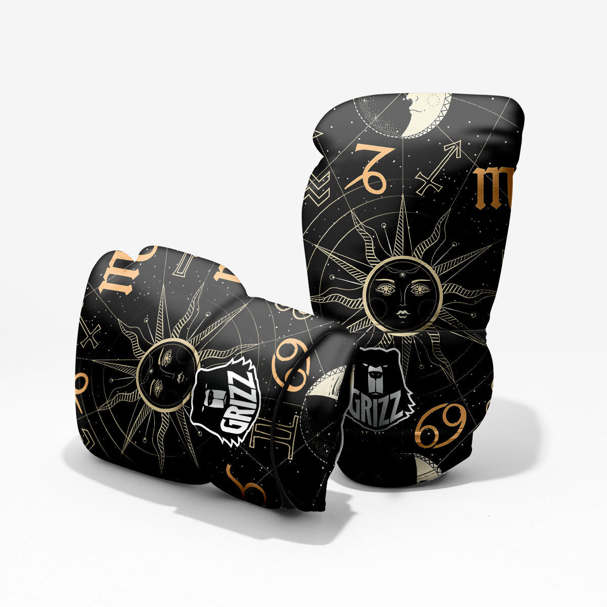 Moon And Vintage Sun Print Pro Boxing Glove