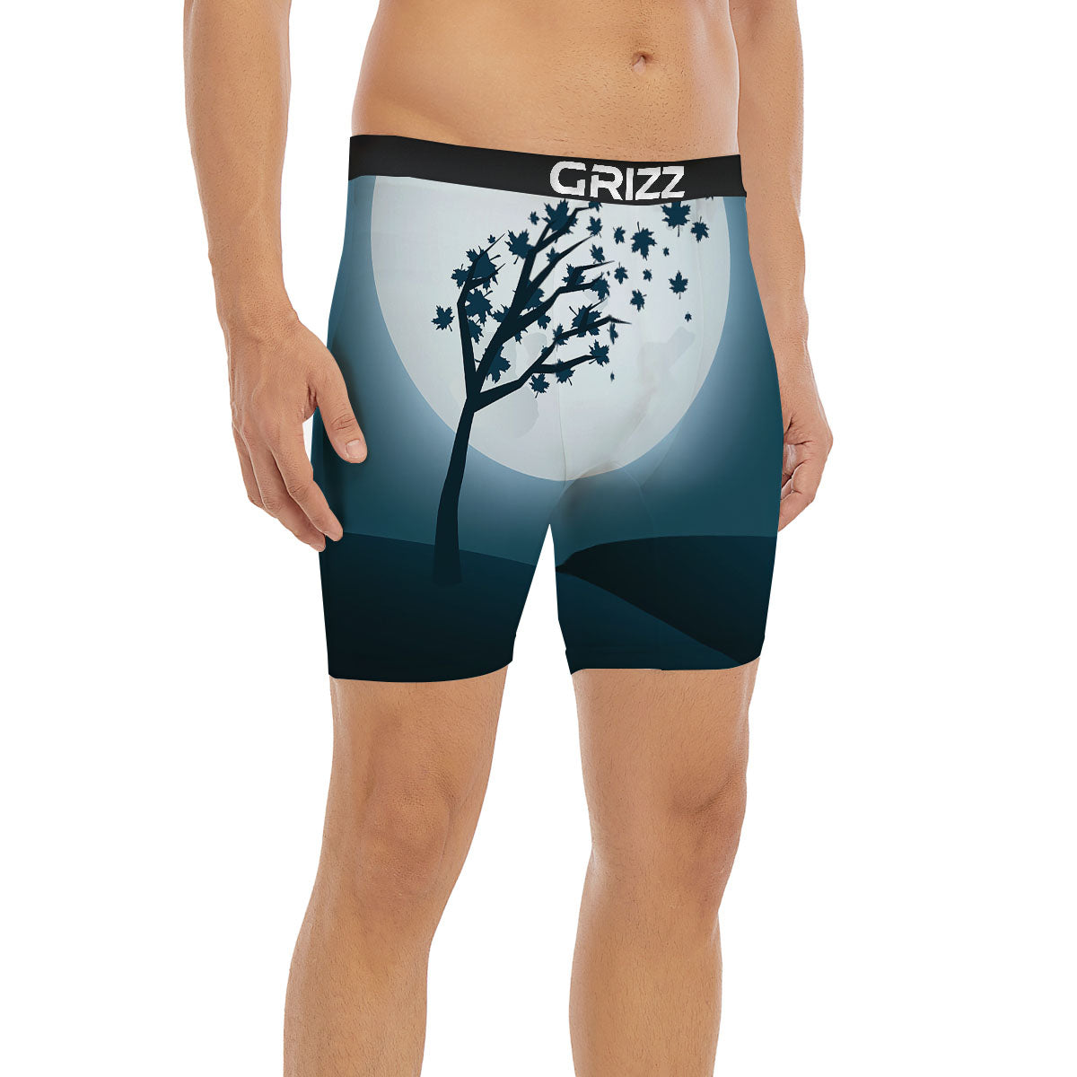 Moon Full Autumn Print Boxer Briefs-grizzshop