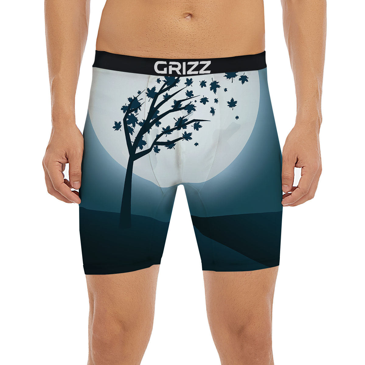 Moon Full Autumn Print Boxer Briefs-grizzshop