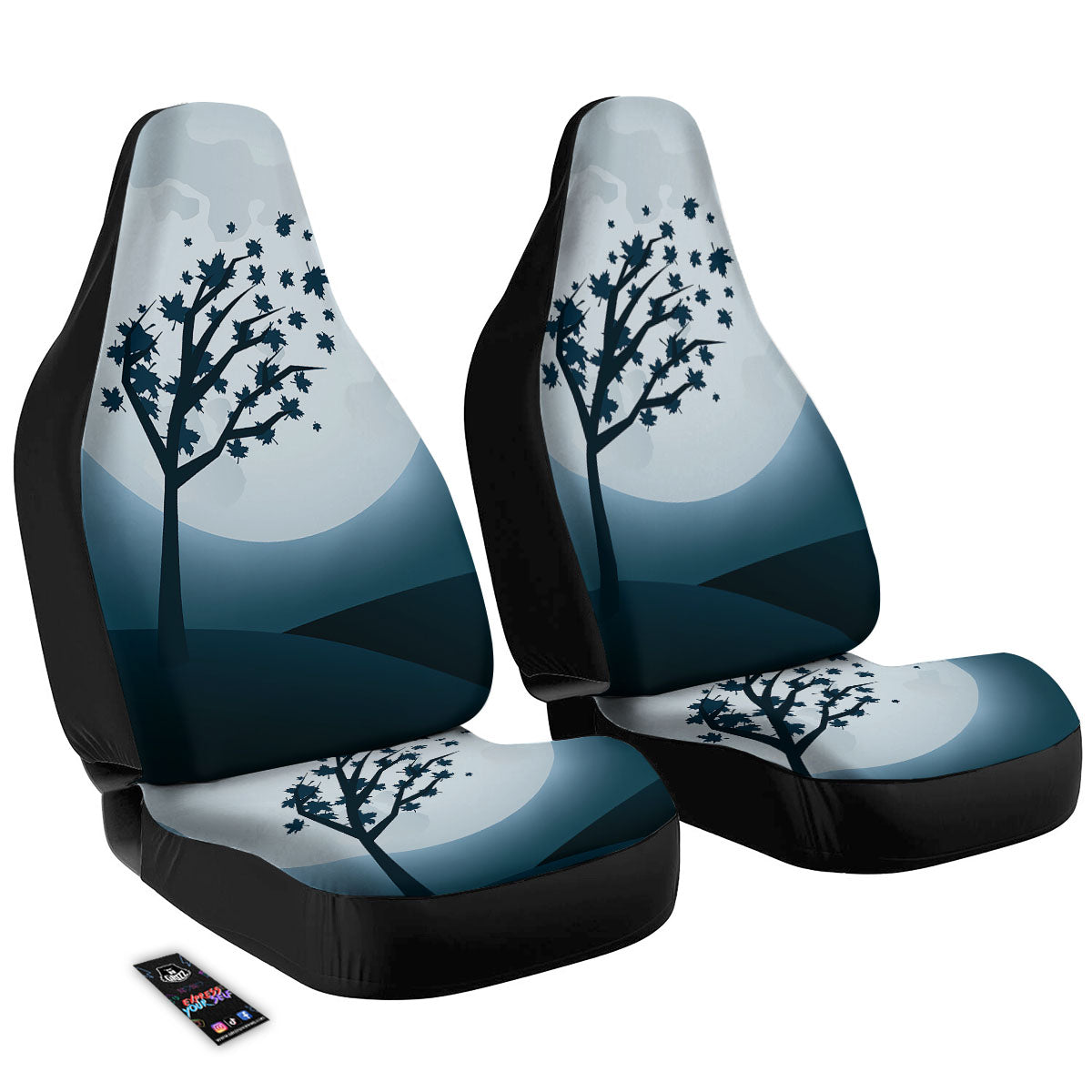 Moon Full Autumn Print Car Seat Covers-grizzshop