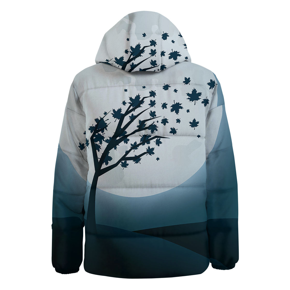 Moon Full Autumn Print Down Jacket-grizzshop