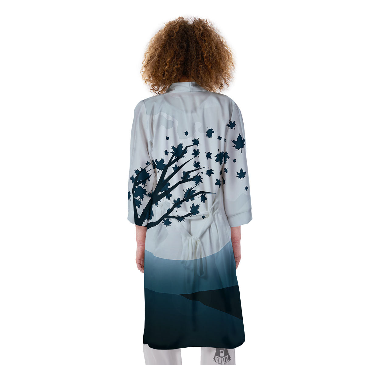 Moon Full Autumn Print Kimono-grizzshop