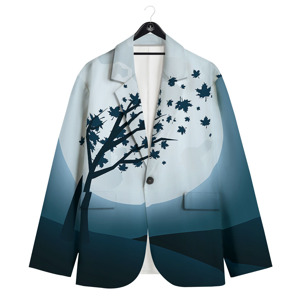Moon Full Autumn Print Men's Sport Coat-grizzshop