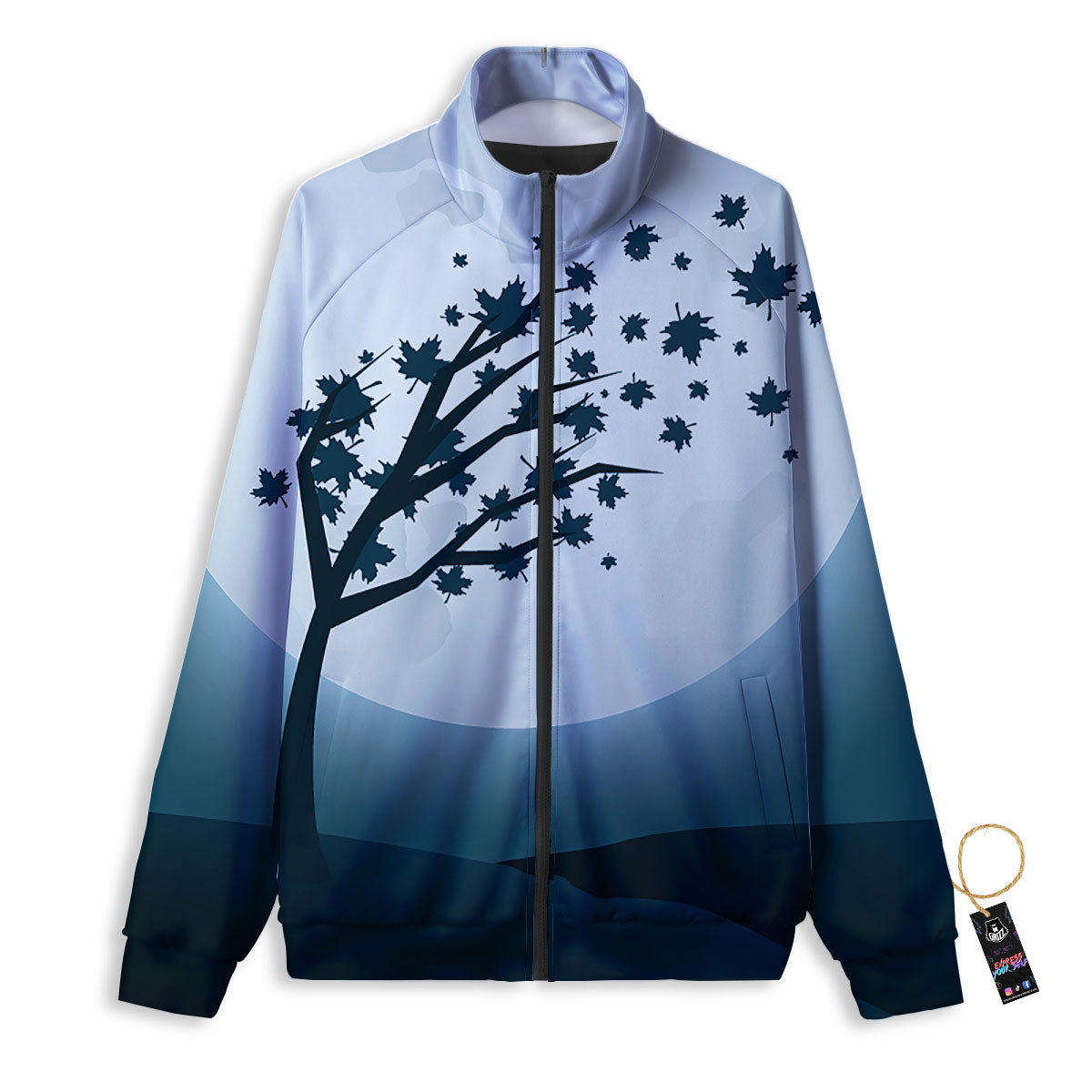Moon Full Autumn Print Track Jacket-grizzshop