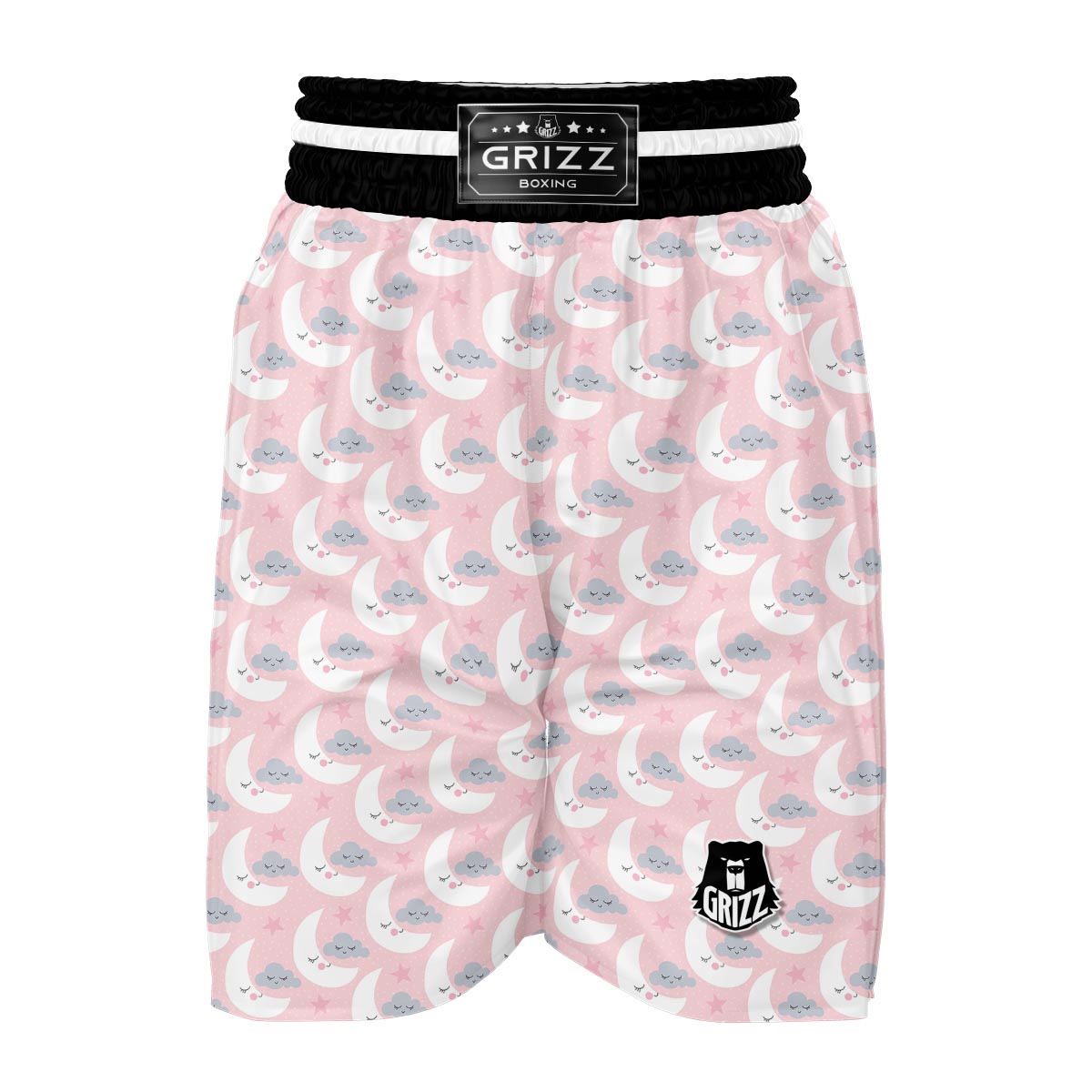 Moon Pattern Print Boxing Shorts-grizzshop