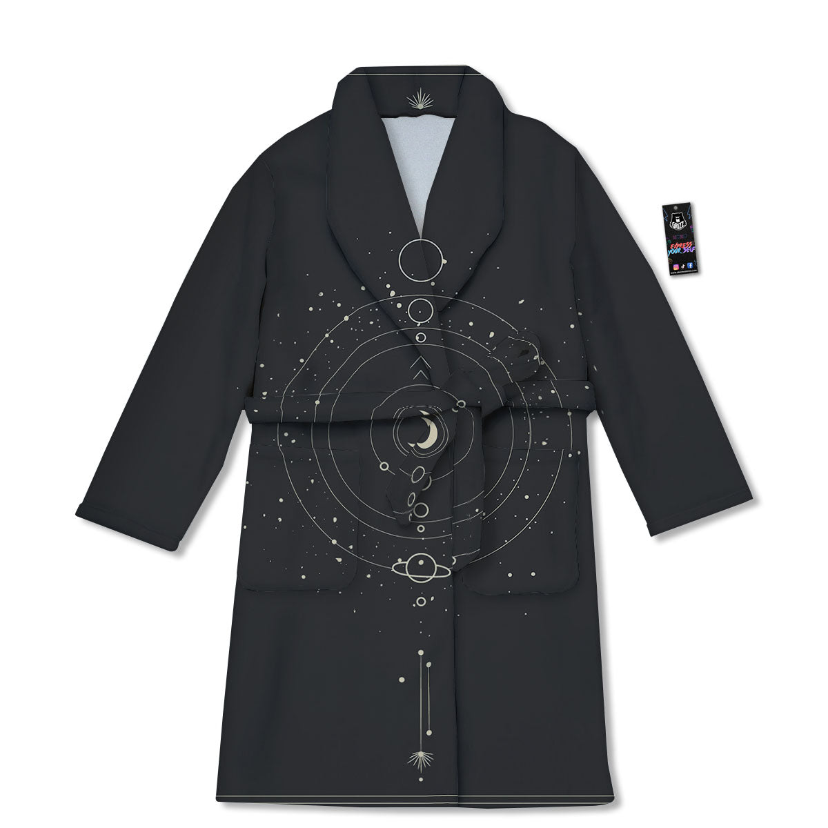 Moon Phase Galaxy Print Bathrobe-grizzshop