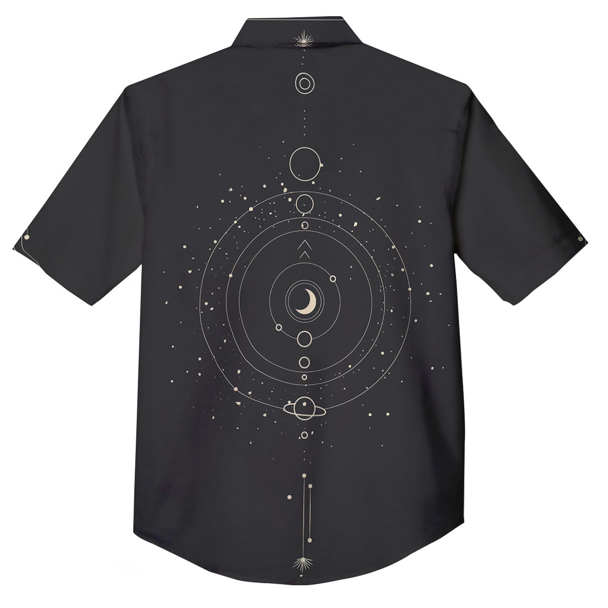 Moon Phase Galaxy Print Button Up Shirt-grizzshop