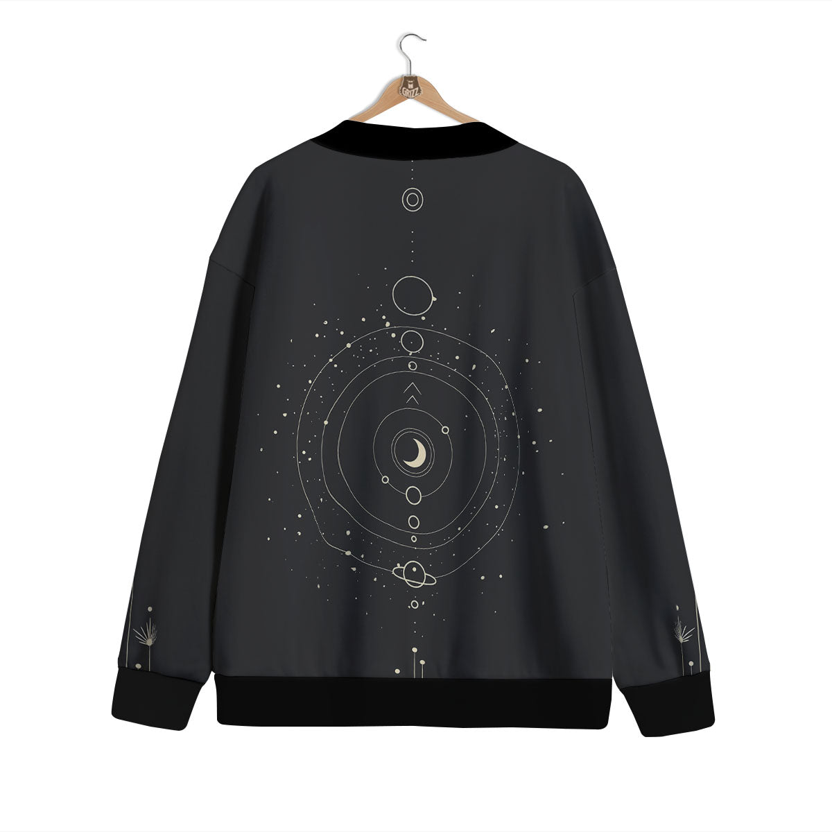 Moon Phase Galaxy Print Cardigan-grizzshop