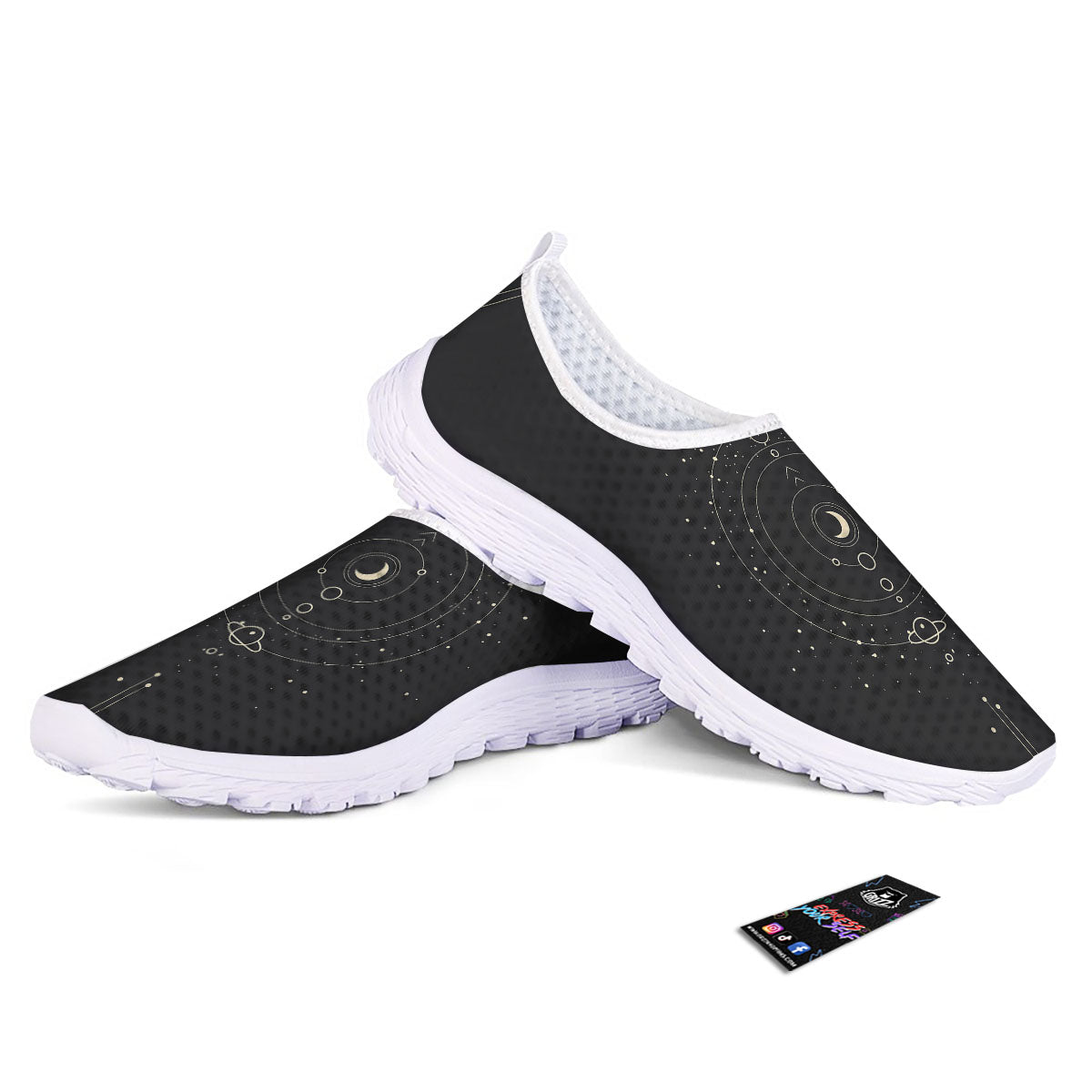 Moon Phase Galaxy Print Nurse Shoes-grizzshop