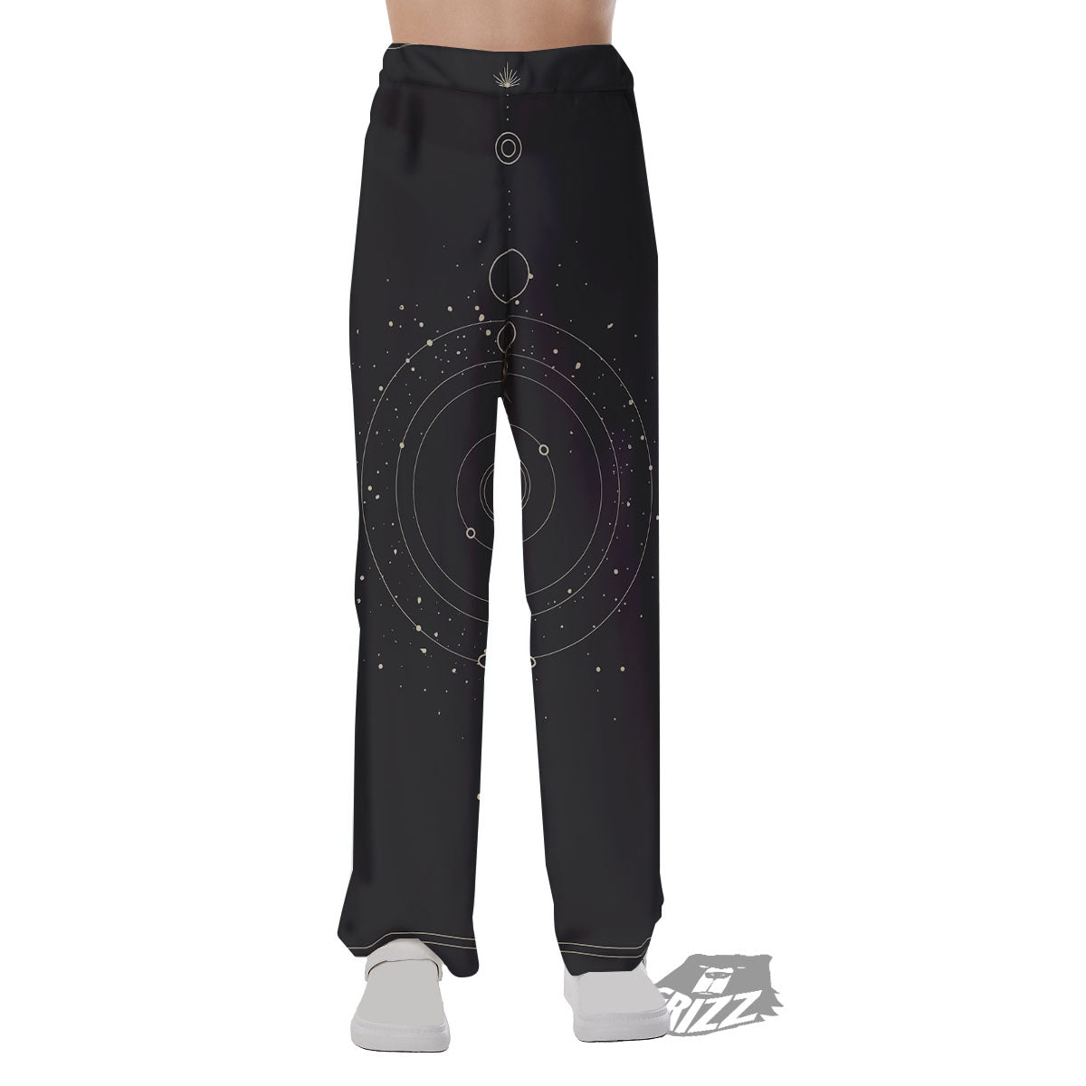 Moon Phase Galaxy Print Pajama Pants-grizzshop