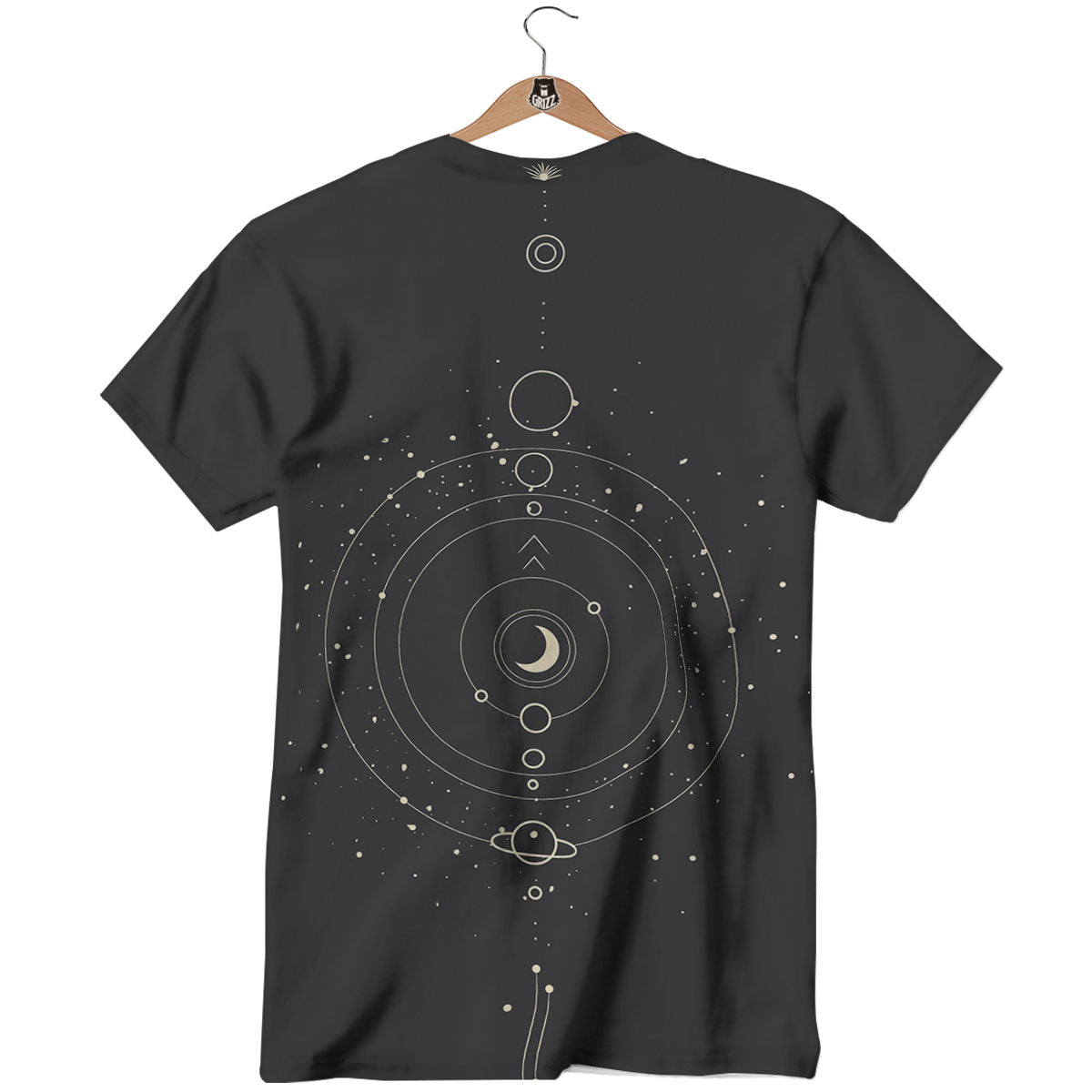 Moon Phase Galaxy Print T-Shirt-grizzshop