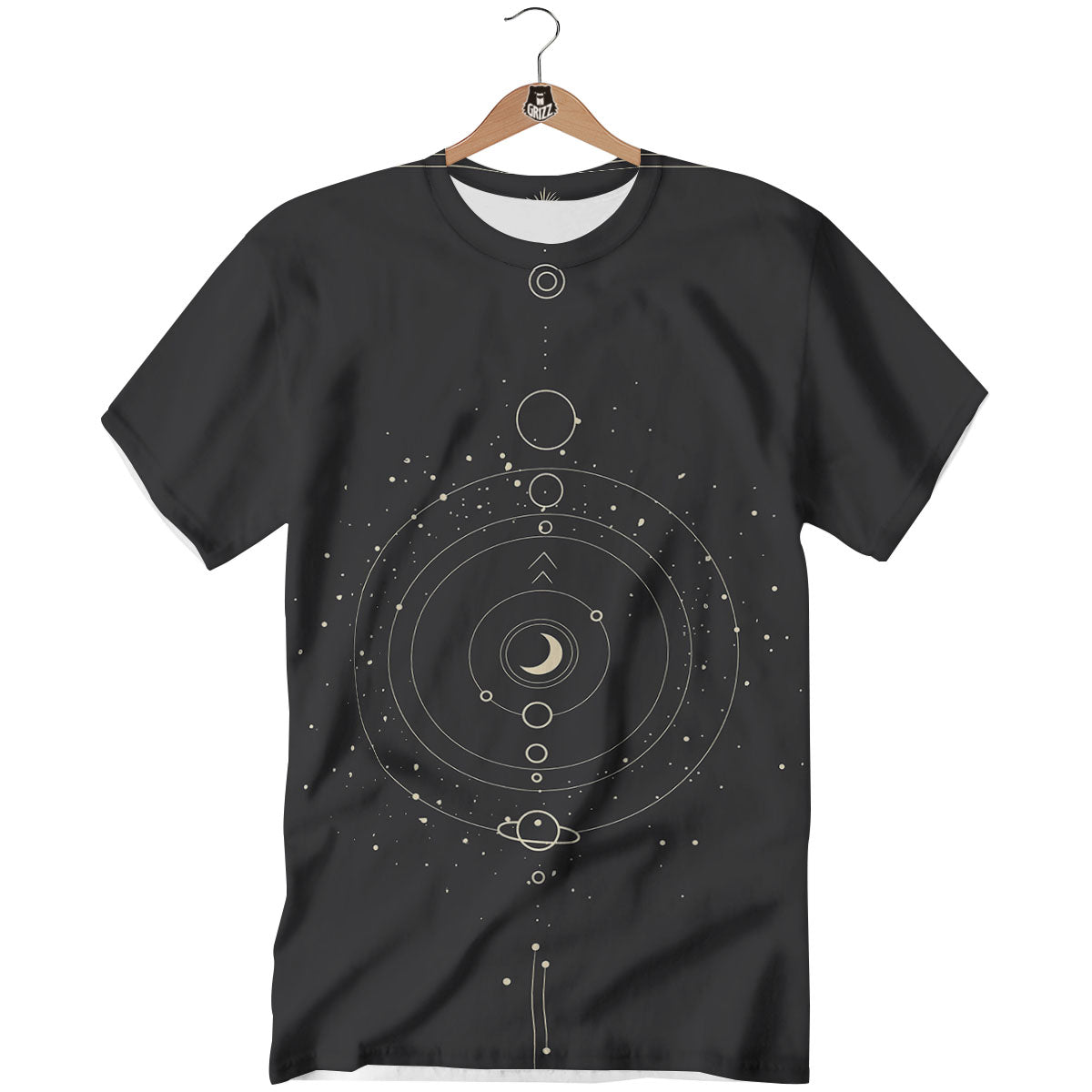 Moon Phase Galaxy Print T-Shirt-grizzshop