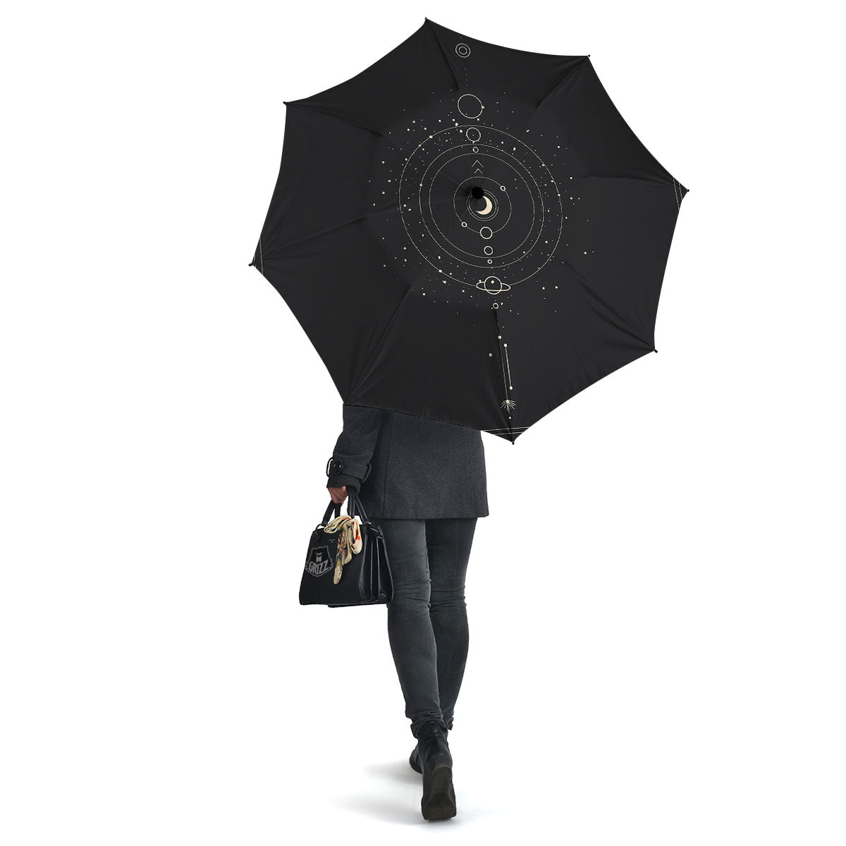 Moon Phase Galaxy Print Umbrella-grizzshop