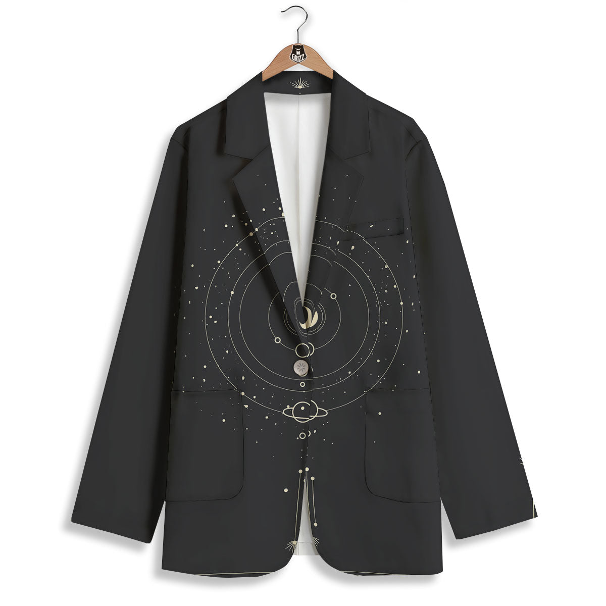 Moon Phase Galaxy Print Women's Blazer-grizzshop