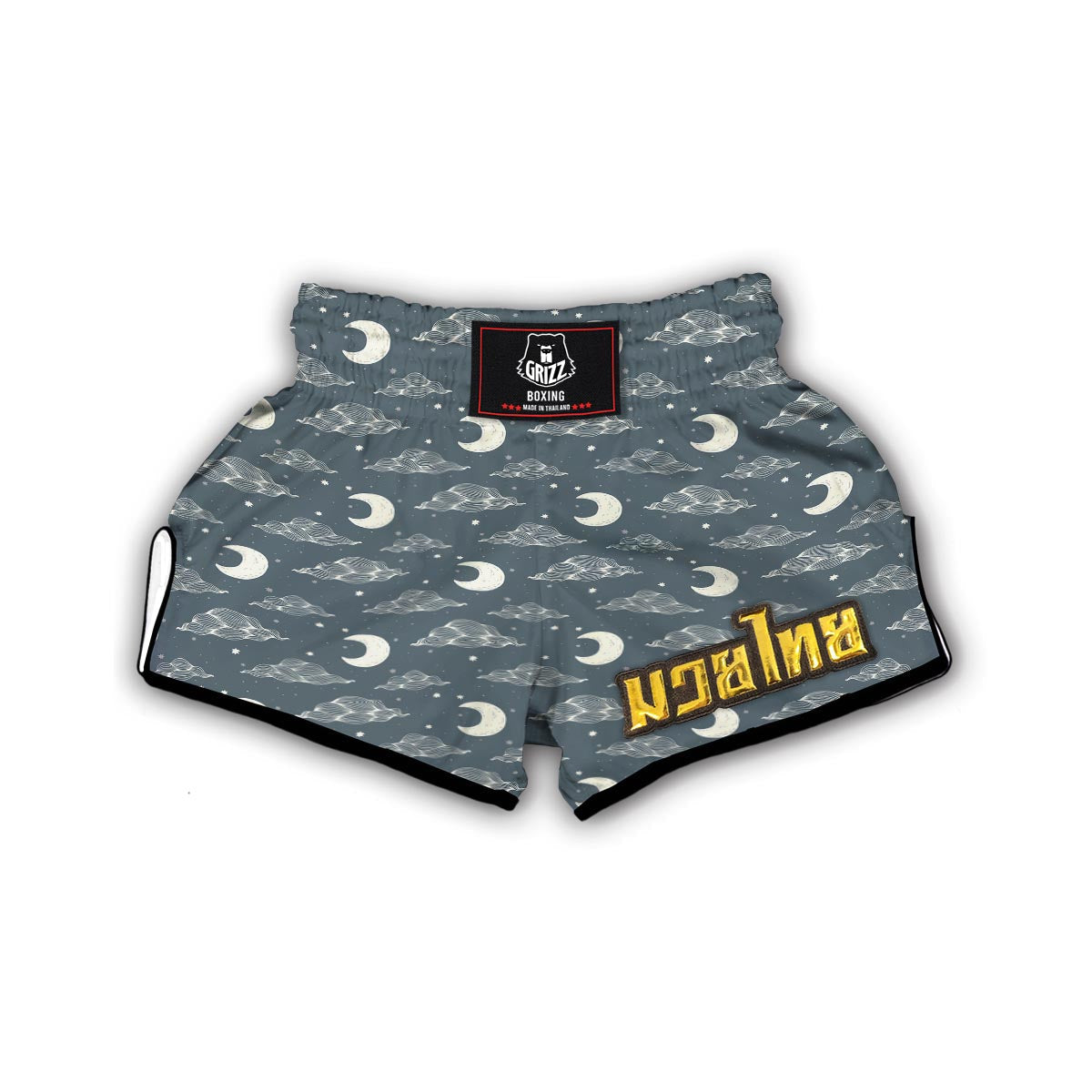 Moon Print Pattern Muay Thai Boxing Shorts-grizzshop