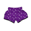 Moon Purple Pattern Print Muay Thai Boxing Shorts-grizzshop