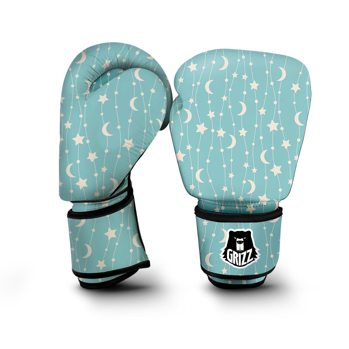 Moon Star Pattern Print Boxing Gloves-grizzshop