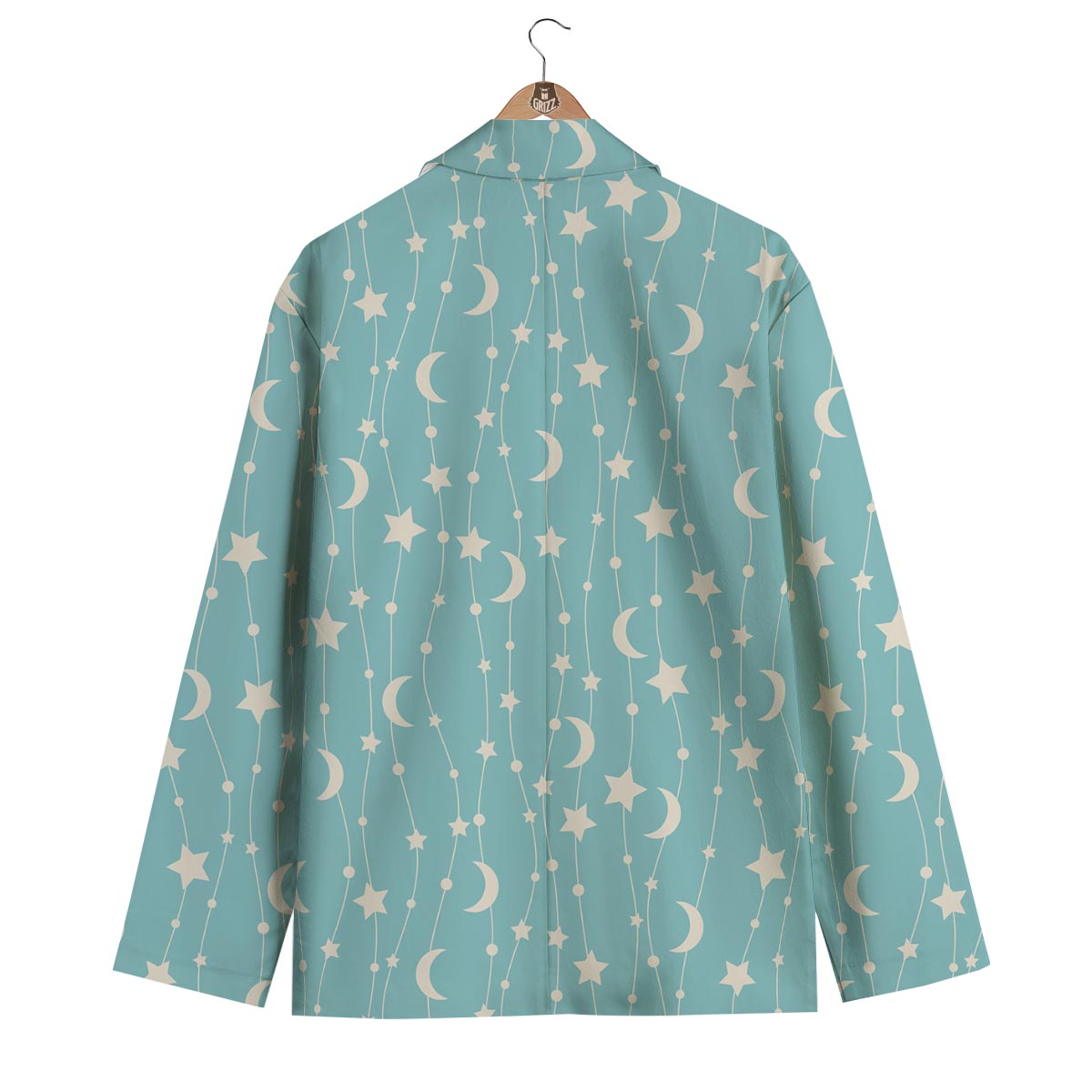 Moon Star Pattern Print Men's Blazer-grizzshop