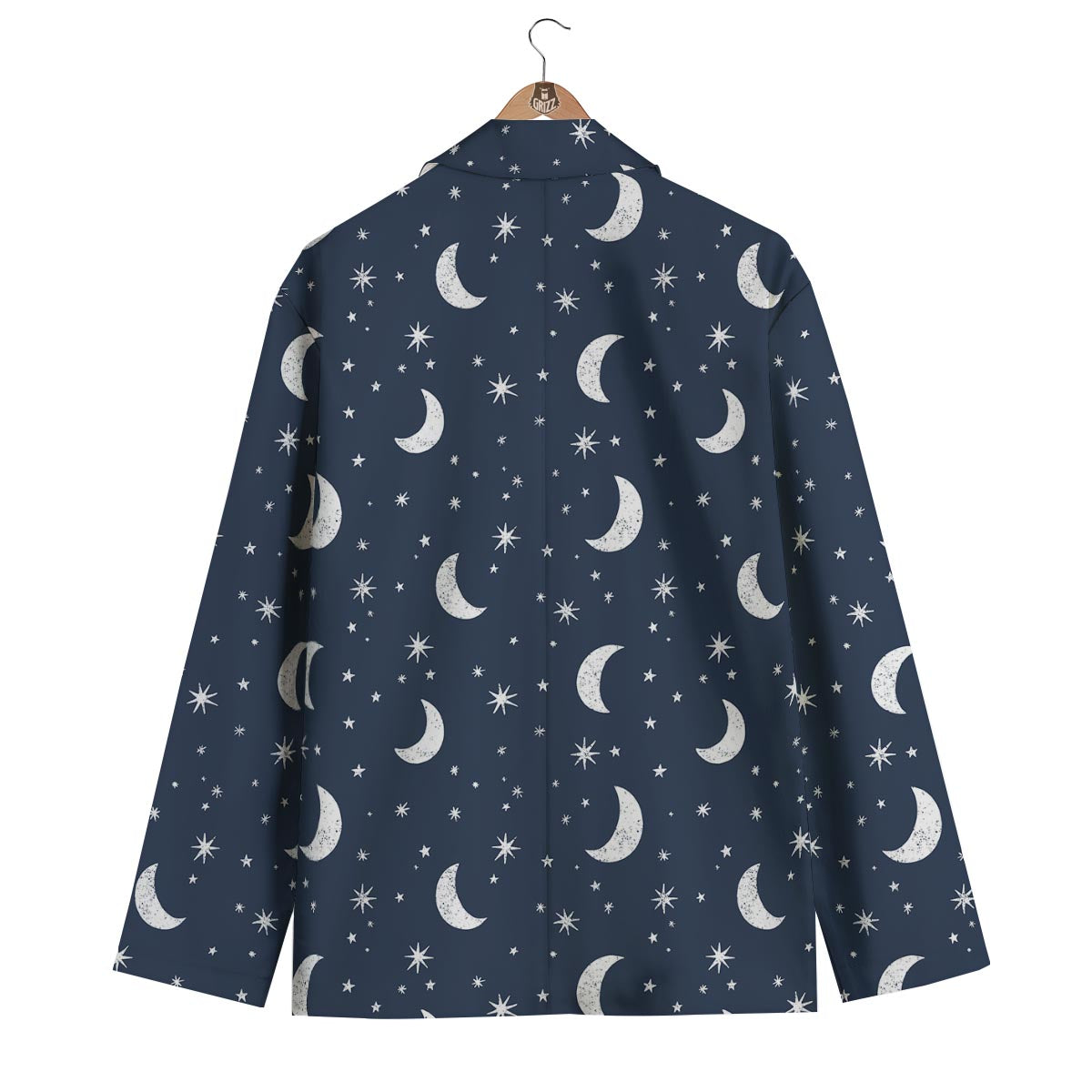Moon Star Print Pattern Men's Blazer-grizzshop