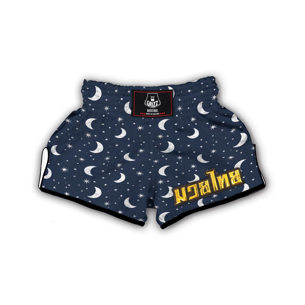 Moon Star Print Pattern Muay Thai Boxing Shorts-grizzshop