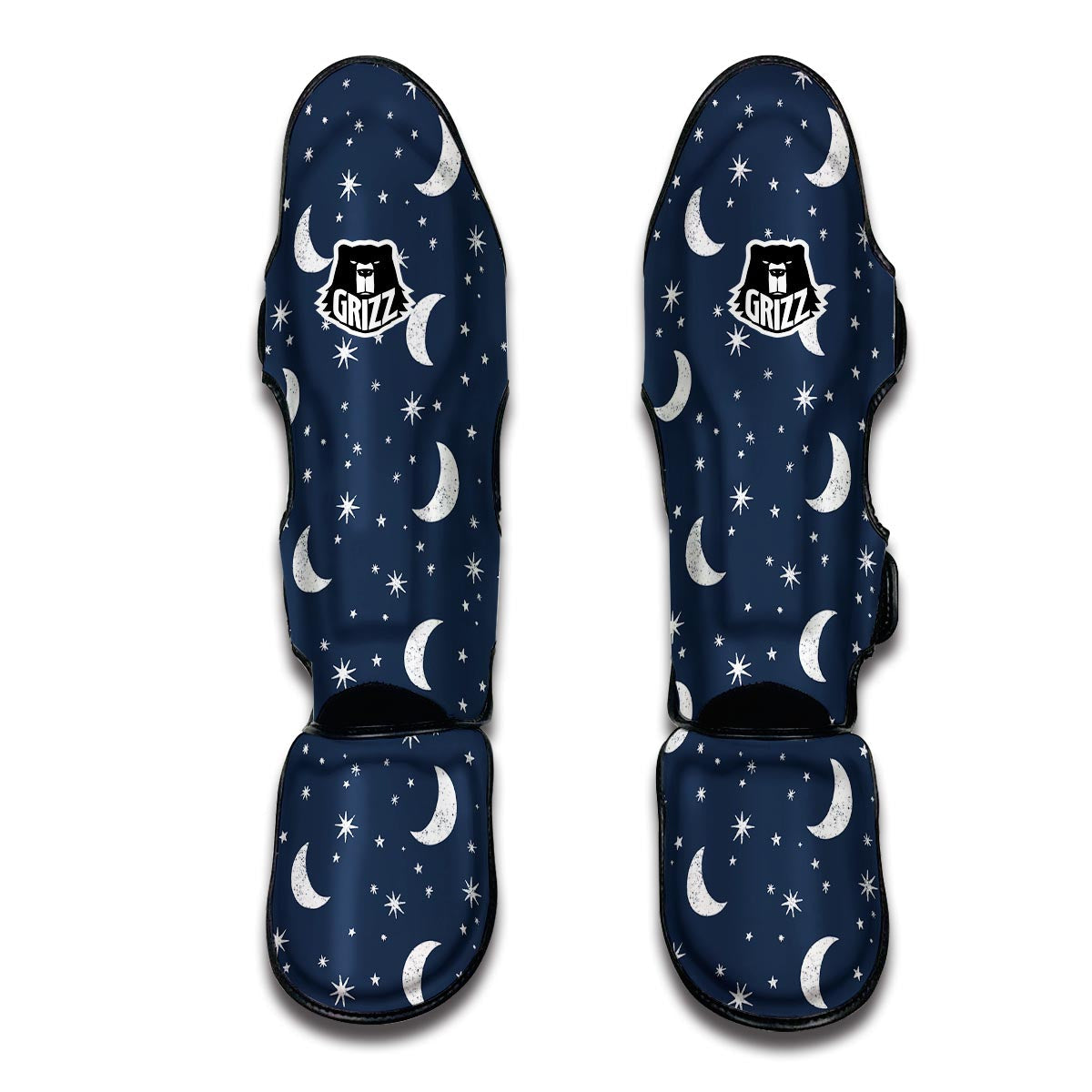 Moon Star Print Pattern Muay Thai Shin Guards-grizzshop