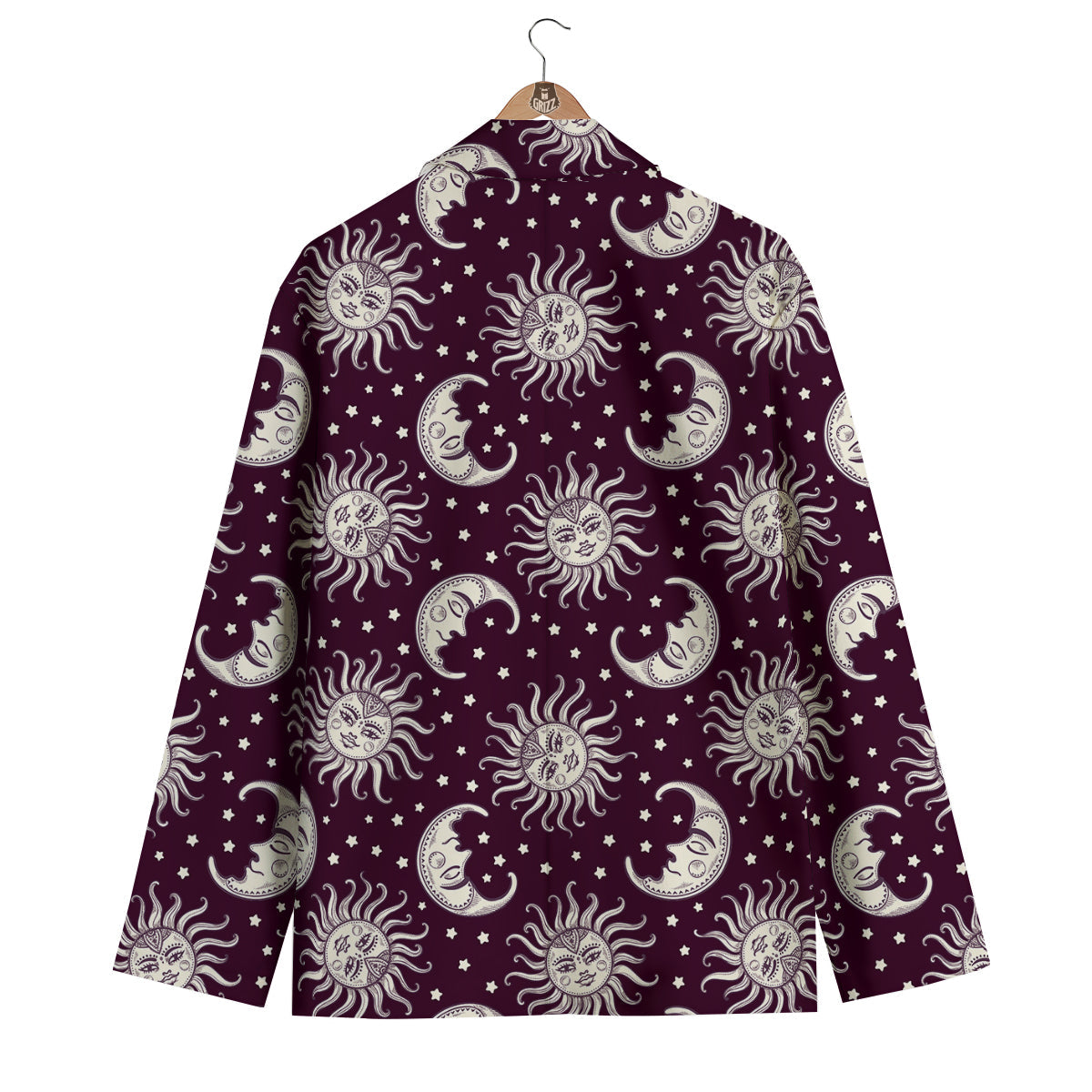 Moon Sun Celestial Pattern Print Men's Blazer-grizzshop