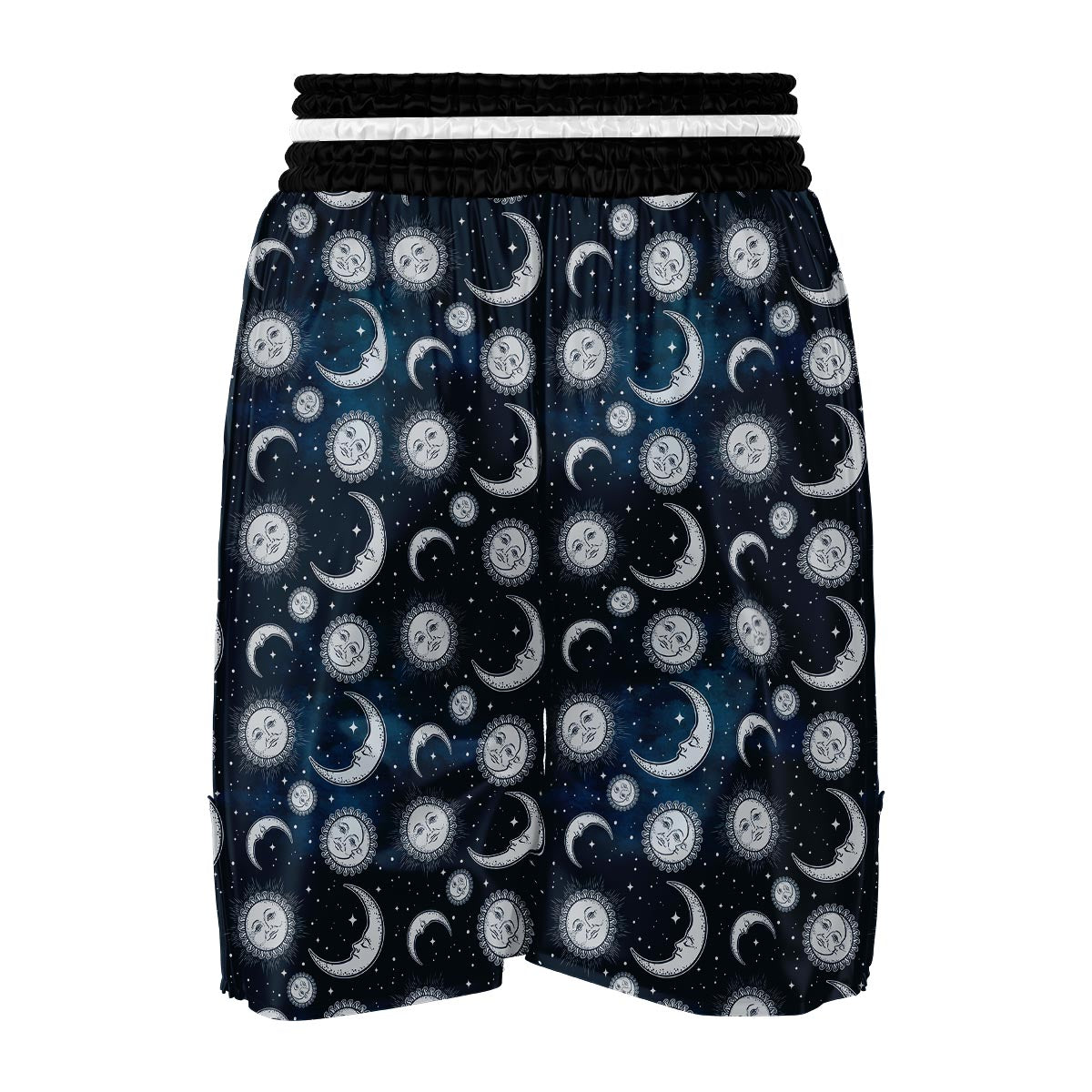 Moon Sun Pattern Print Boxing Shorts-grizzshop