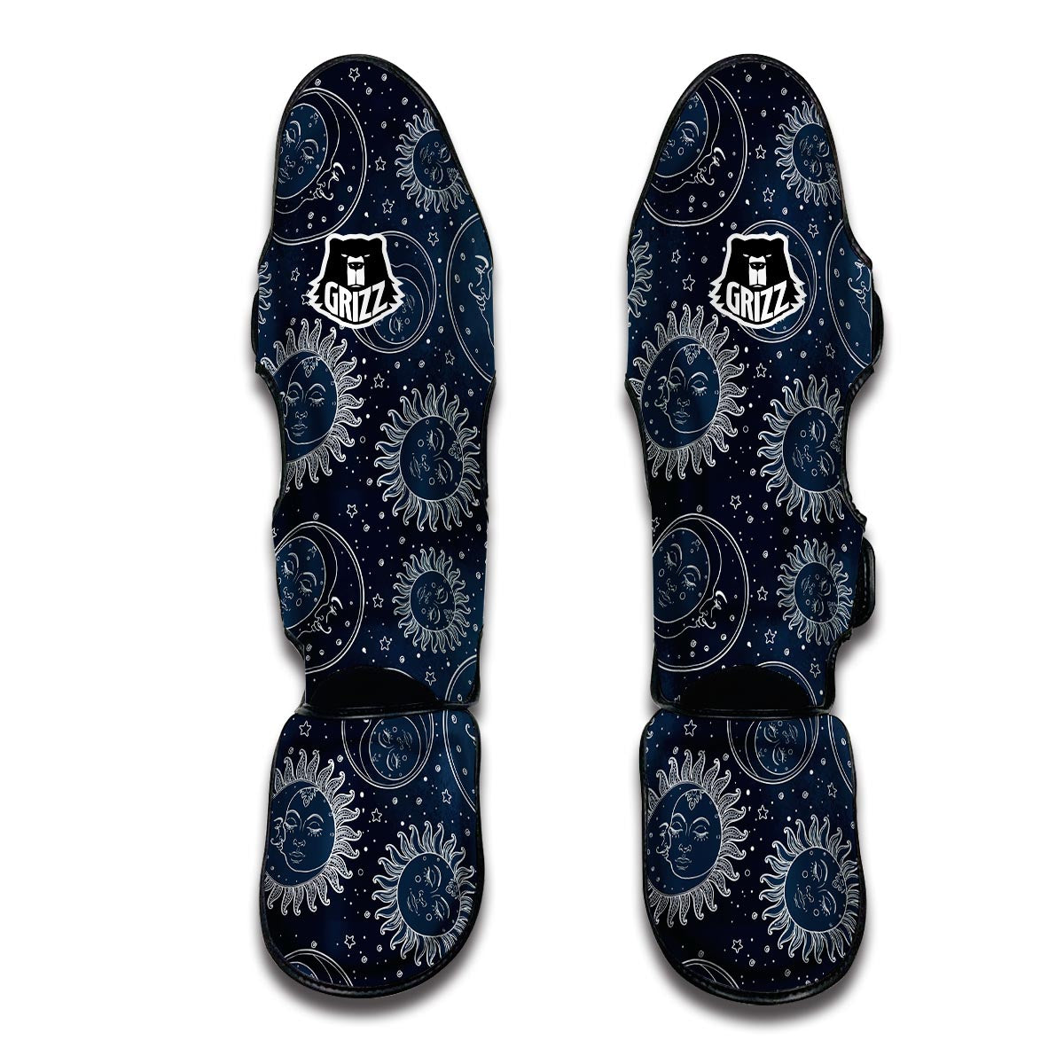 Moon Sun Print Pattern Muay Thai Shin Guards-grizzshop