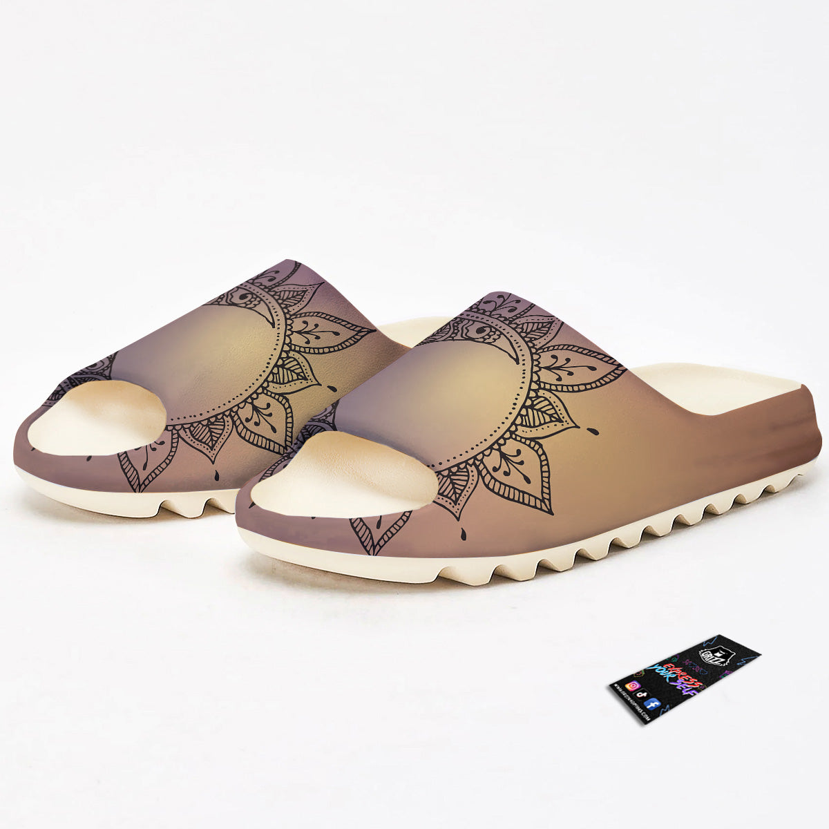 Moon And Bohemian Sun Print Sandals-grizzshop