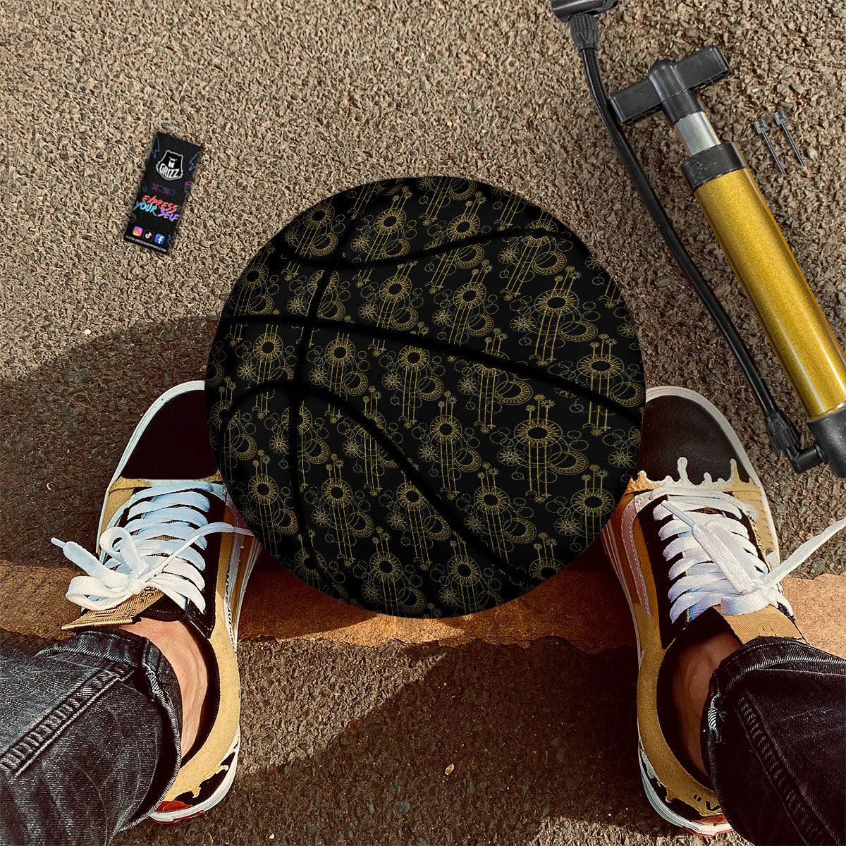 Moon And Boho Sun Print Pattern Basketball