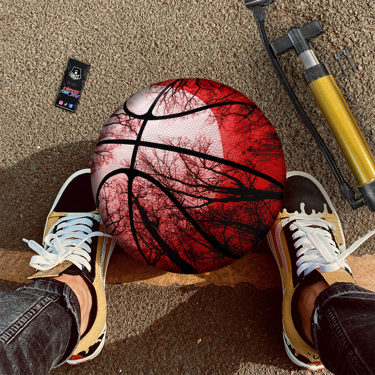 Moon And Horror Forest Print Basketball