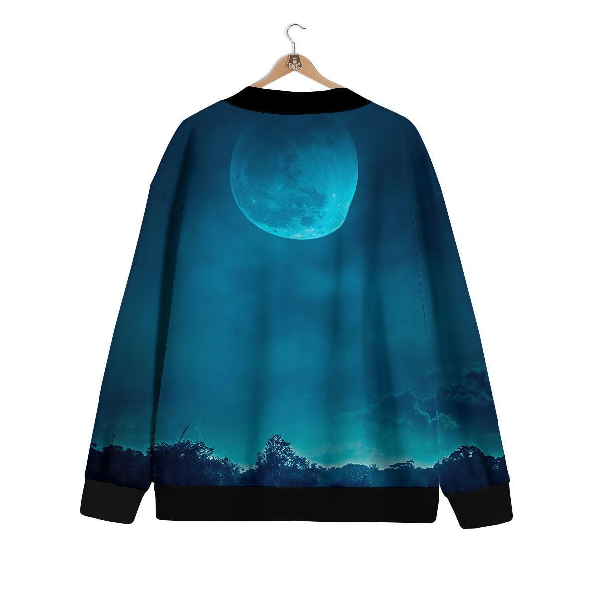 Moonlight And Night Forest Print Cardigan-grizzshop